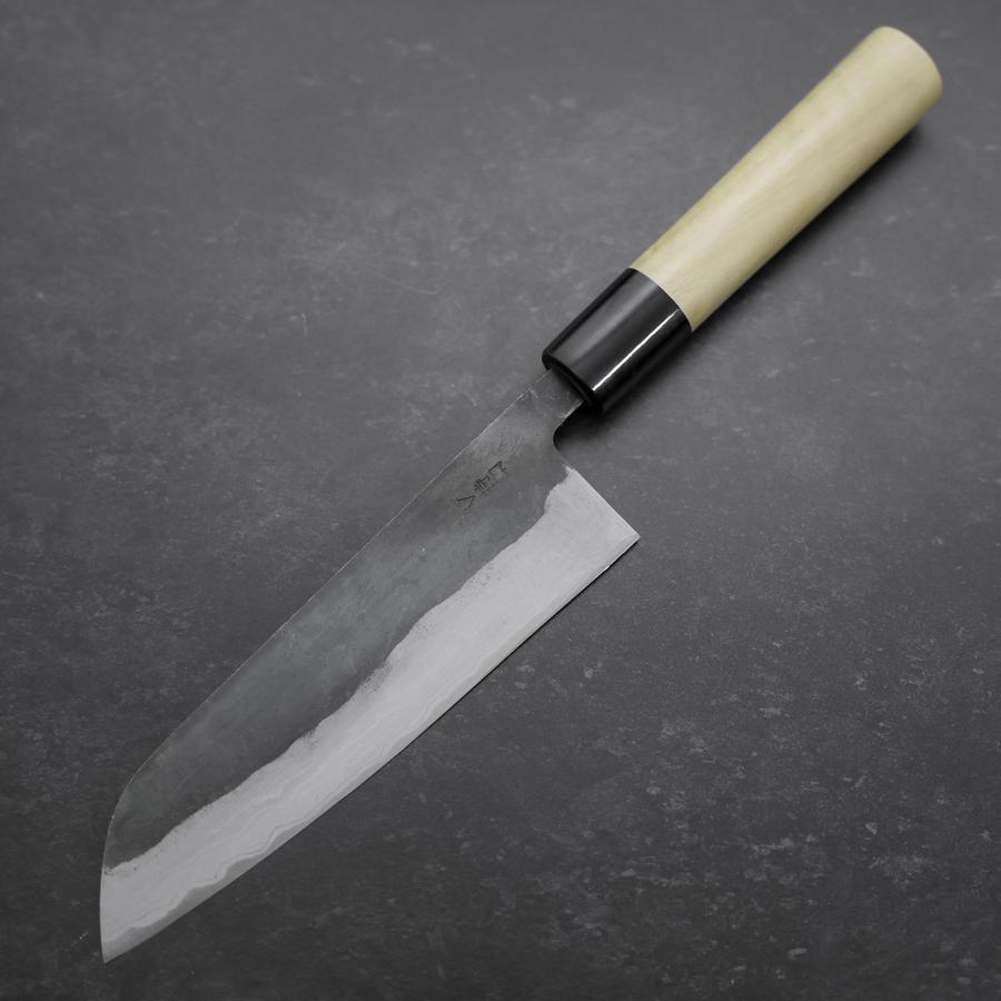 Premium Santoku Knife - 165mm Damascus Steel Blade with Kurouchi Finish & Buffalo Magnolia Handle - Perfect for Slicing, Dicing, and Chopping Vegetables, Meat, and Fish