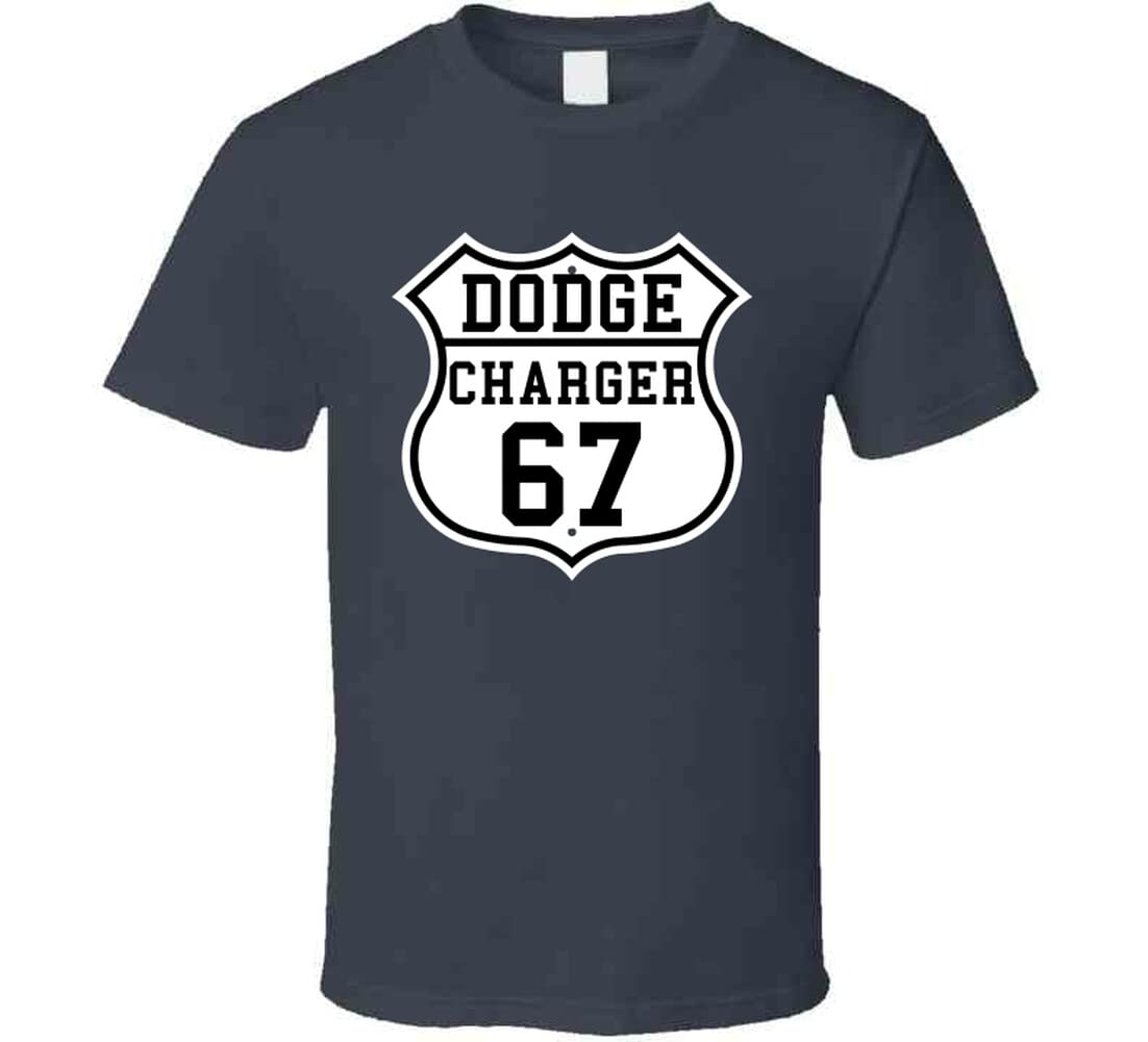Vintage 1967 Dodge Charger Classic Car T-Shirt - Highway Route Design - Retro Muscle Car Apparel for Men & Women - Perfect for Car Shows, Cruises, and Casual Wear