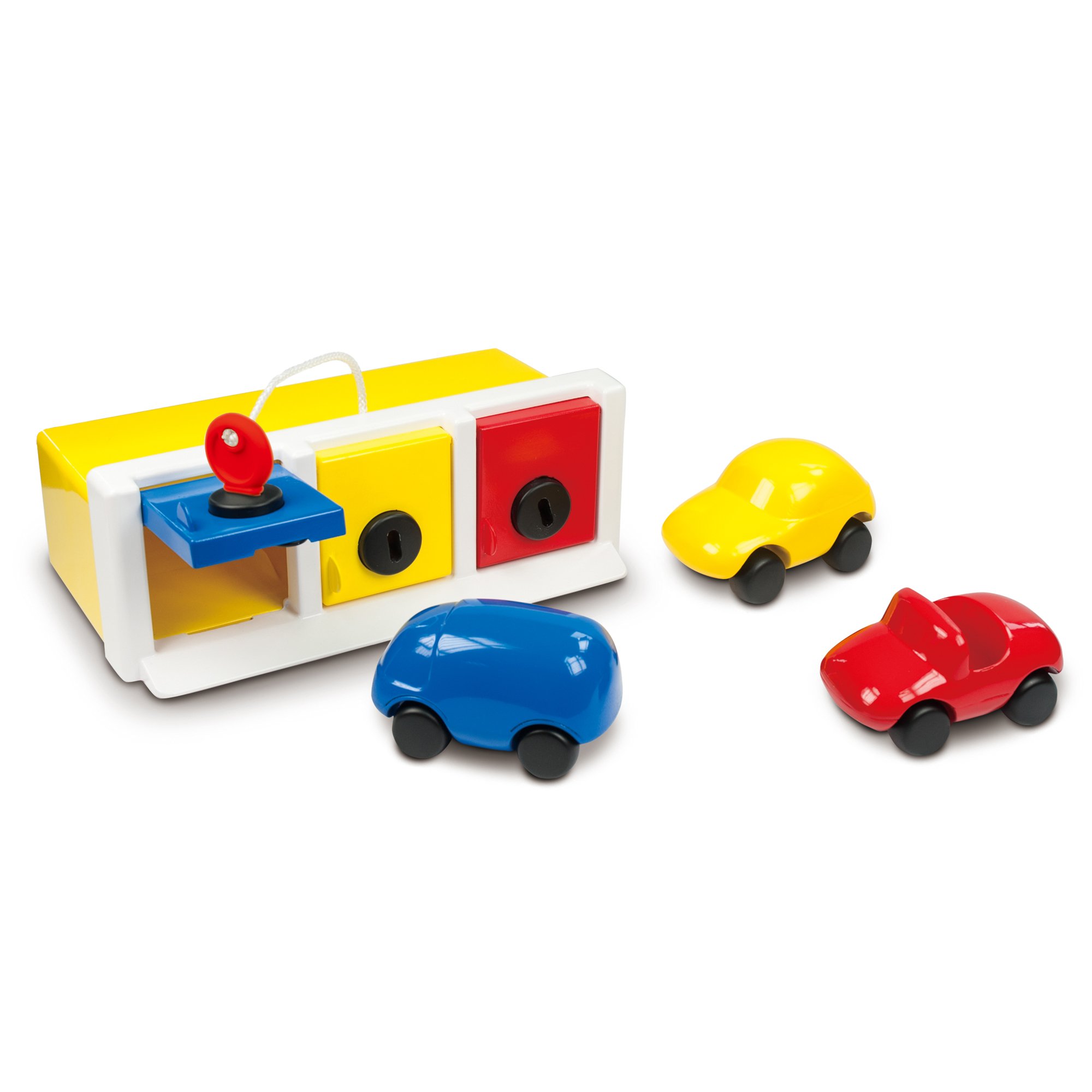 Ambi Toys Lock-Up Garage - Interactive Toy Garage for Kids with Cars & Play Figures | Pretend Play, Role-Playing Games & Early Learning Development