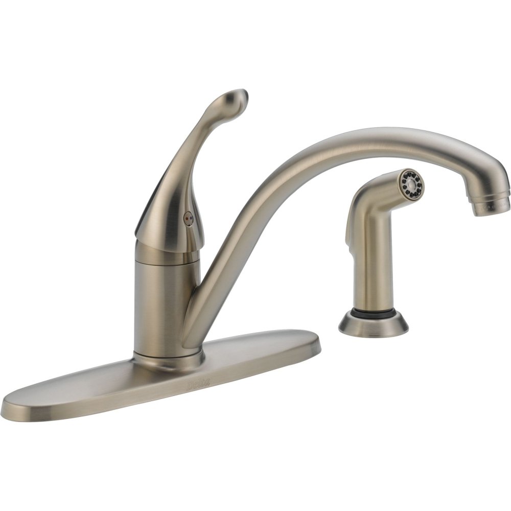 Delta Collins Single-Handle Kitchen Faucet with Pull-Down Sprayer in Stainless Steel Finish - Perfect for Modern Kitchens & Easy Dishwashing (Model 440-SS-DST)