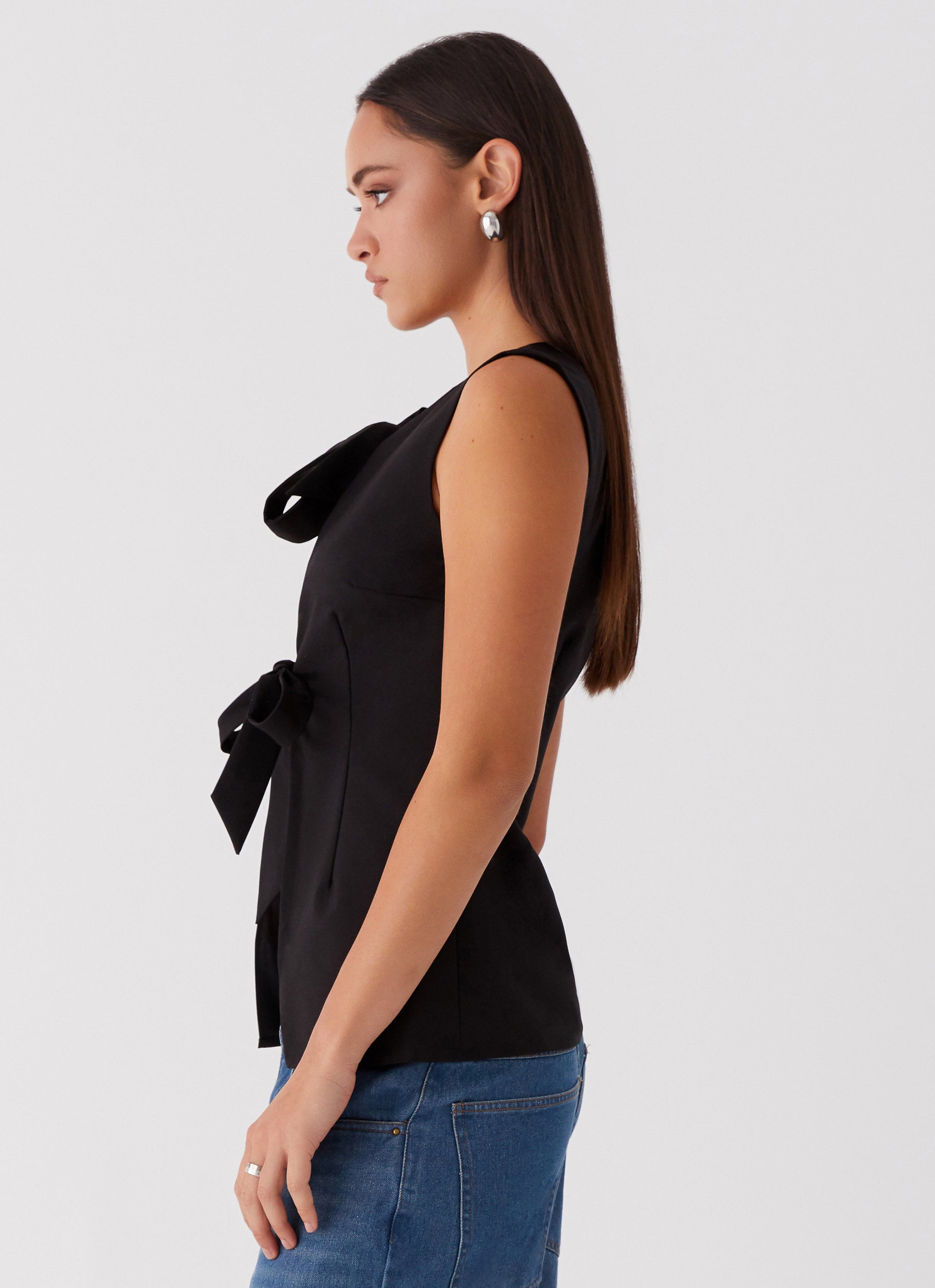 Dottie Tie Top Women's Blouse - Elegant Black Shirt for Casual & Office Wear | Perfect for Work, Date Night & Everyday Outfits
