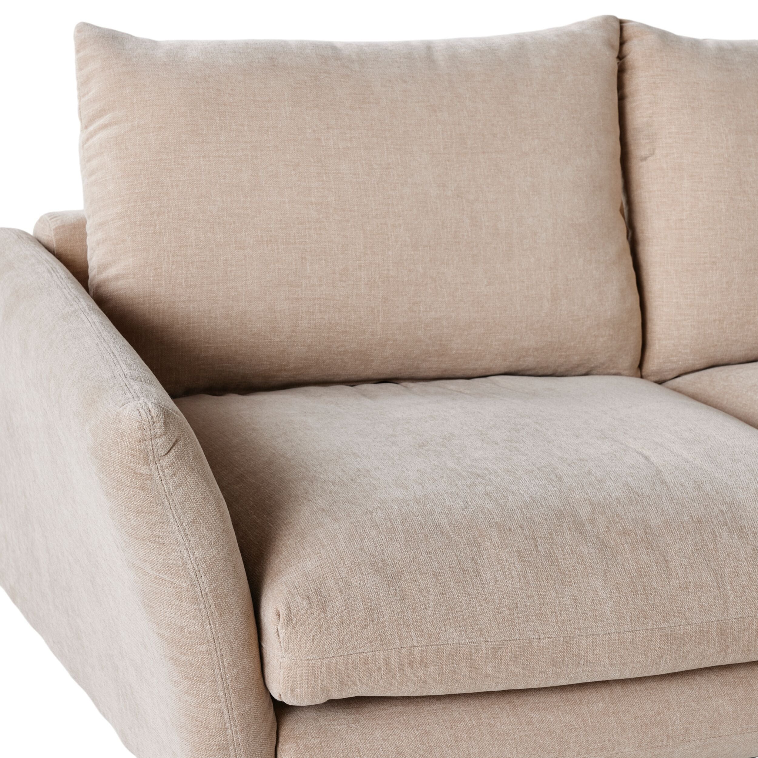 Austin 2-Seater Sofa in Serenity Tortilla Fabric - Modern Loveseat for Small Spaces, Living Room, Apartment & Dorm Decor