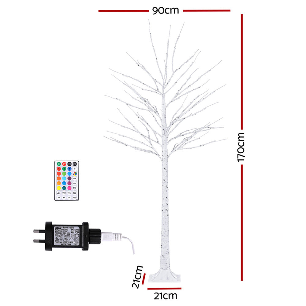 1.7M Pre-Lit Christmas Tree with 120 RGB LED Lights - Jingle Jollys Holiday Decor for Home, Office & Party