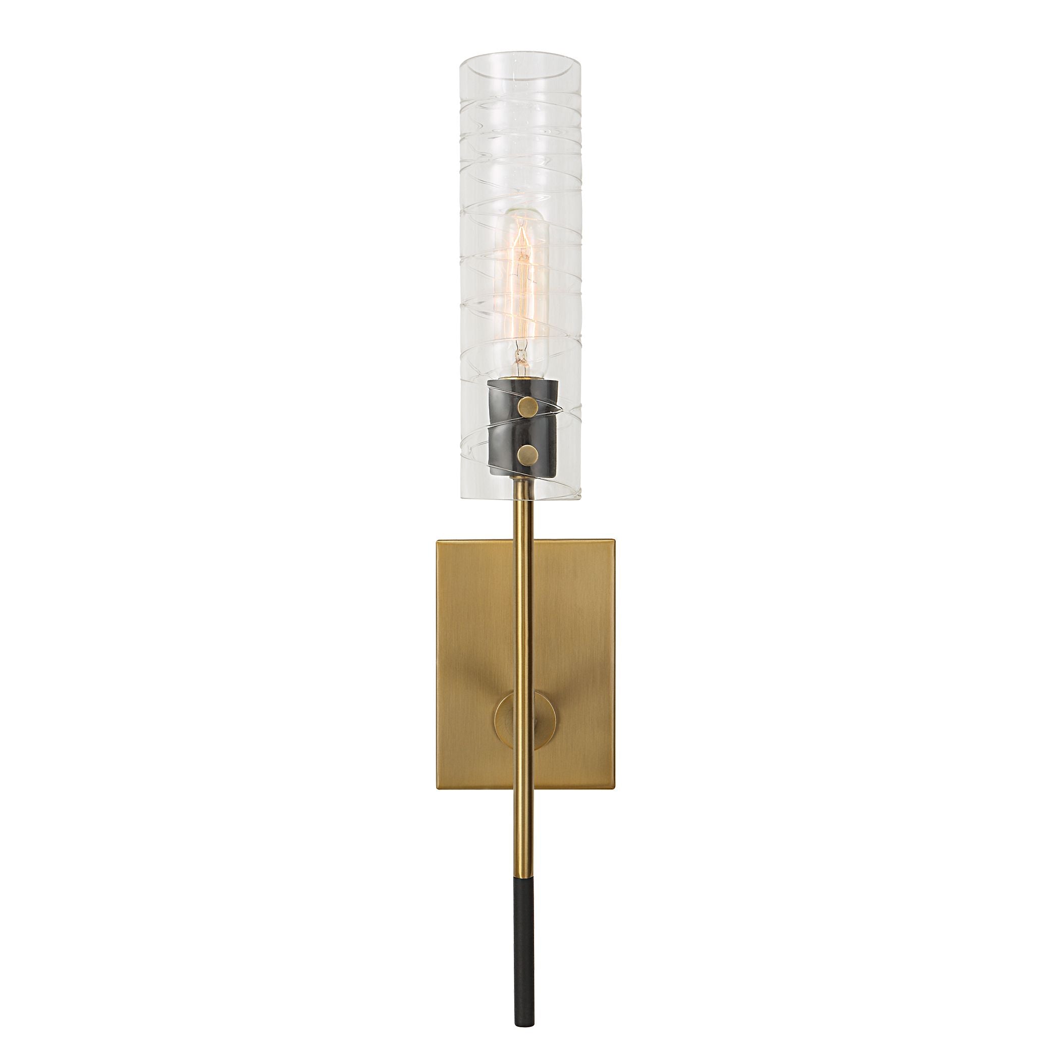 Aurion 1-Light Brass Wall Sconce - Vintage Industrial Lighting Fixture for Bedroom, Living Room & Hallway Decor