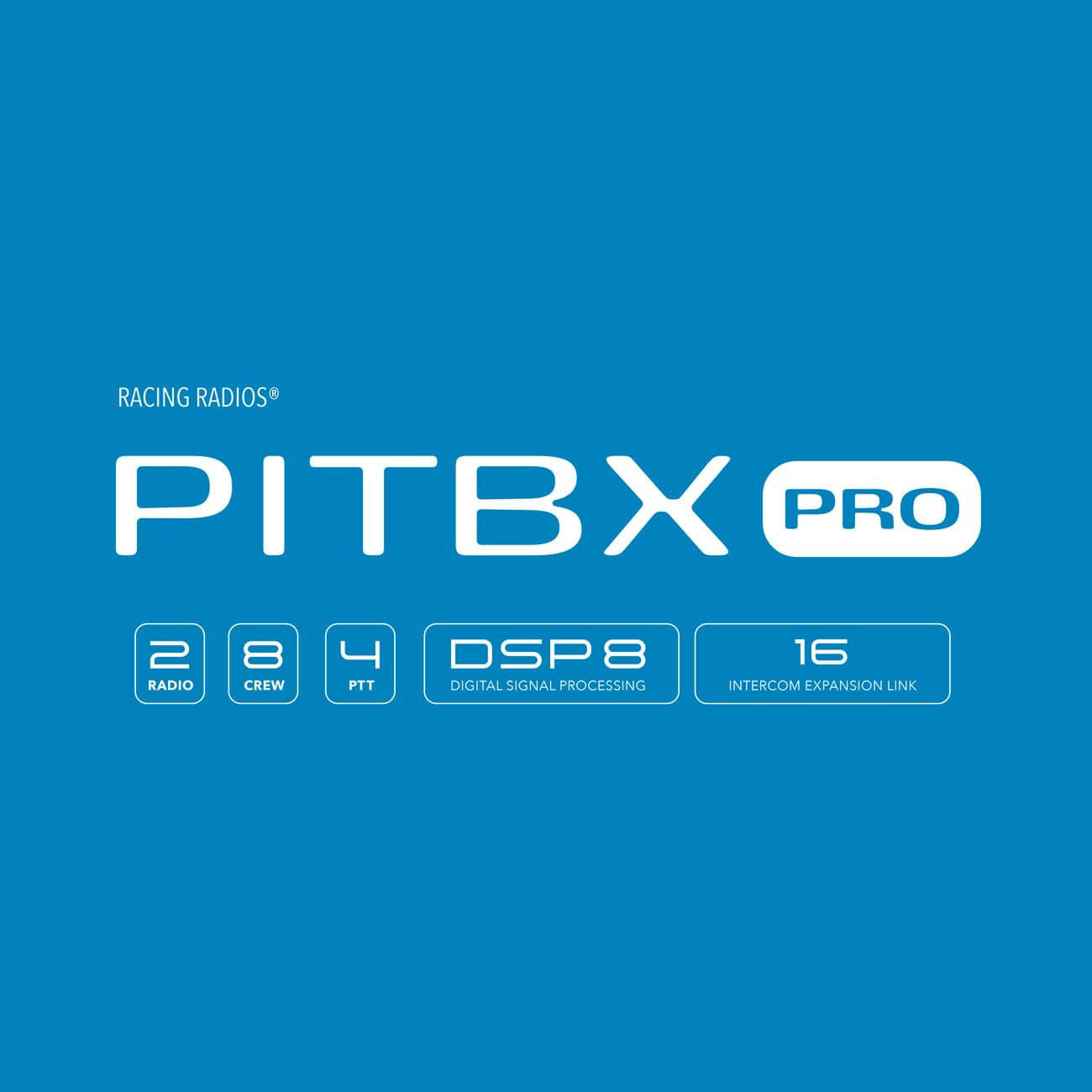 PITBX Pro Intercom System with DSP8 - Racing Radios for Motorsports, Pit Crew & Track Communication | Durable Wireless Headset for Car Racing, Motorcycle & Off-Road Use