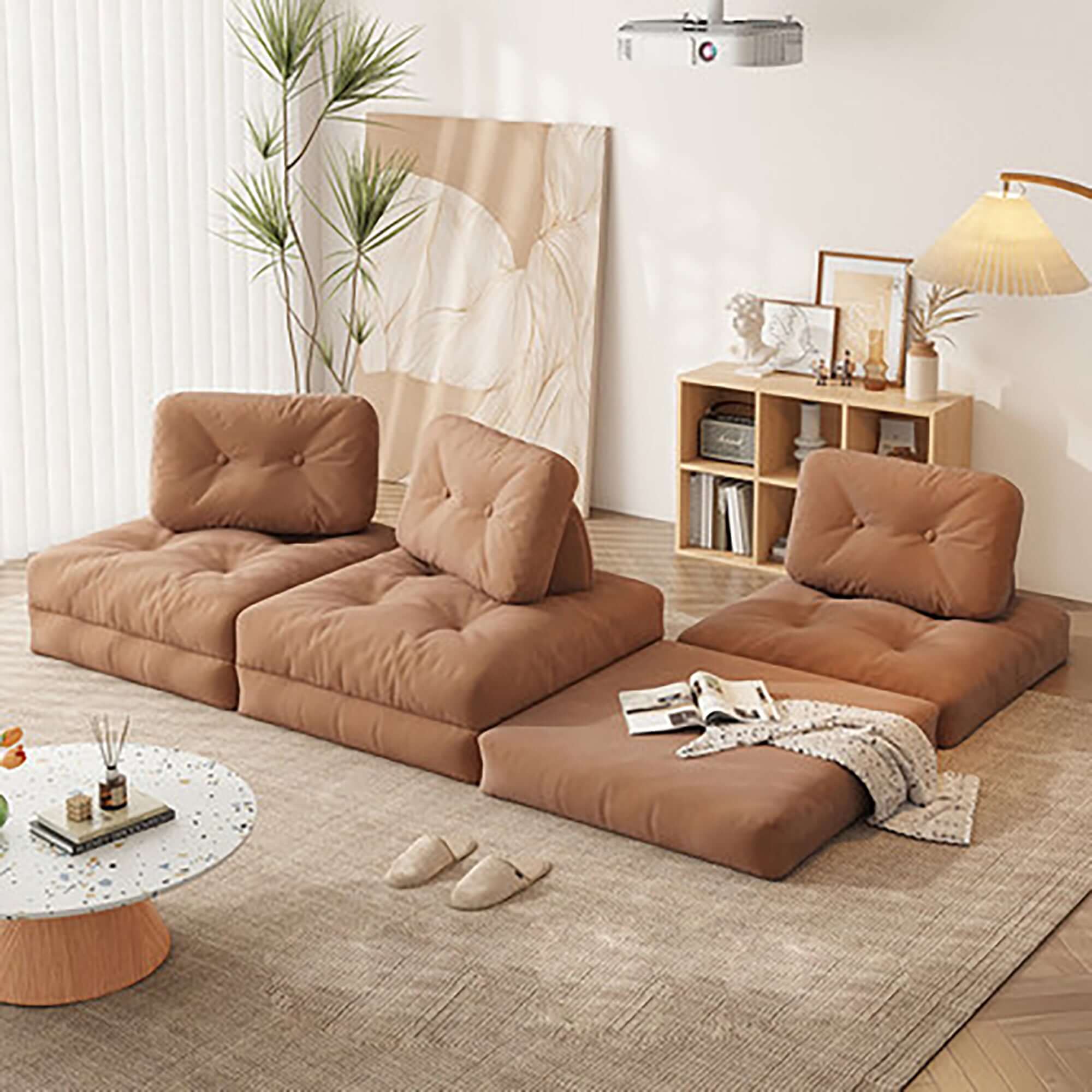 Convertible Floor Couch - Modular Sofa for Living Room, Bedroom or Lounge - Space-Saving Furniture for Small Apartments and Relaxation Areas