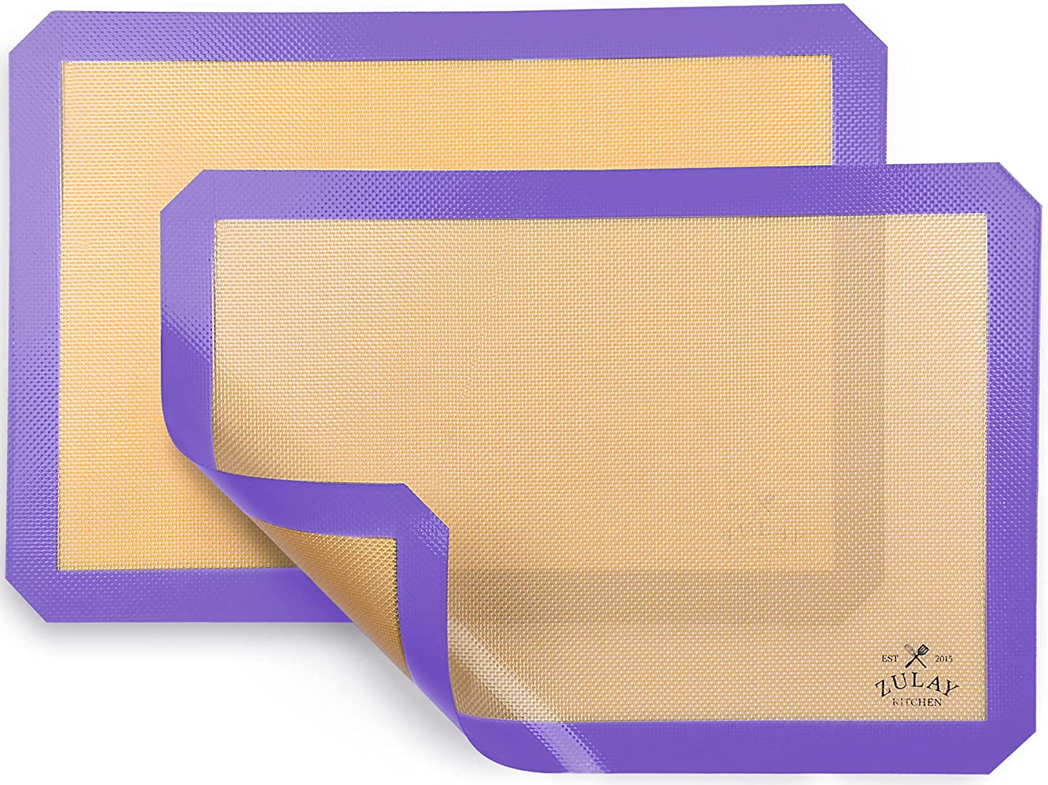 (2 Pack) Non-Stick Silicone Baking Mats - Reusable, BPA-Free for Cookies, Pastry, Bread - Perfect for Baking, Roasting & Air Frying