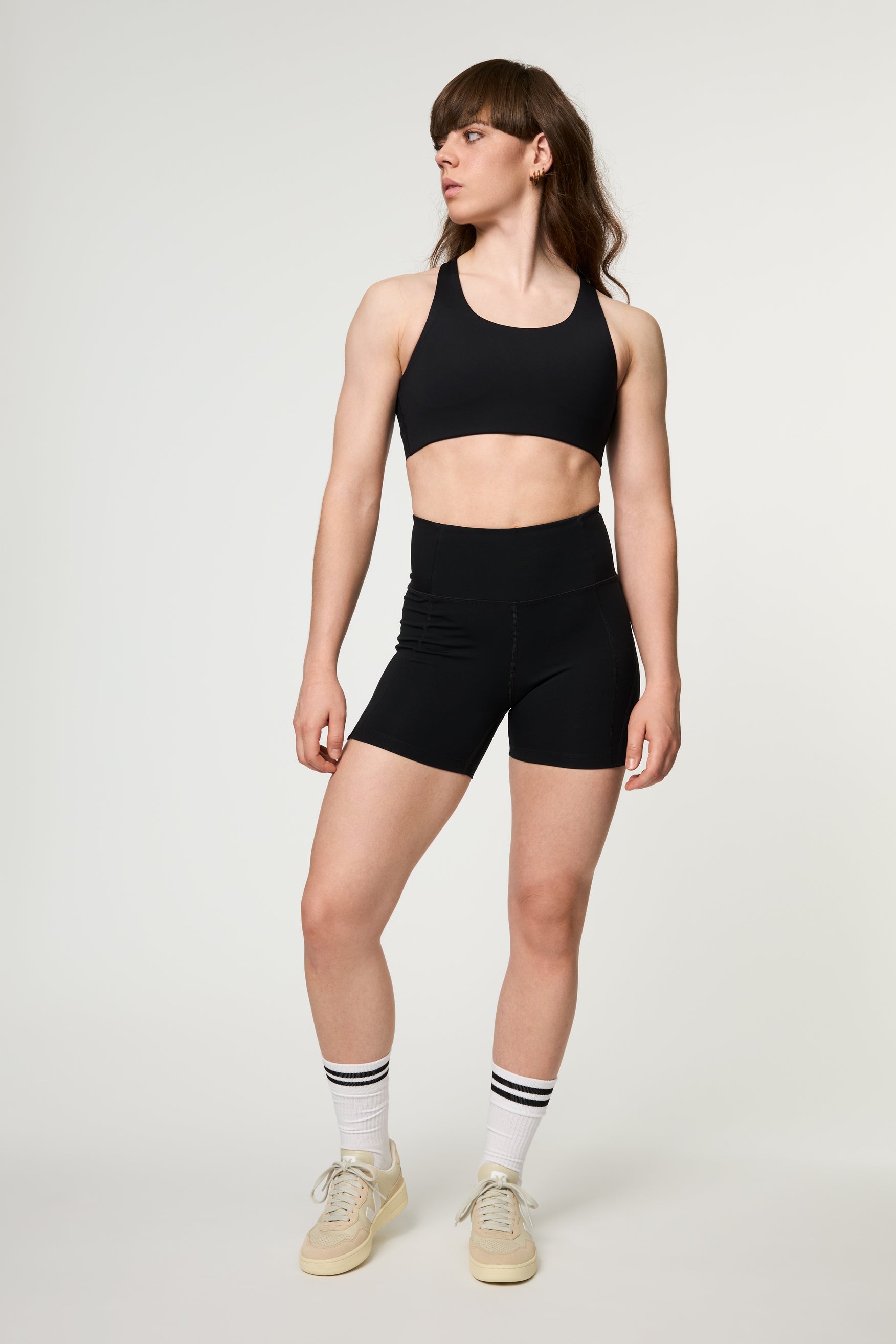 Girlfriend Collective Simone High Support Sports Bra - Black | Workout, Yoga & Running | High-Impact Support for Active Women
