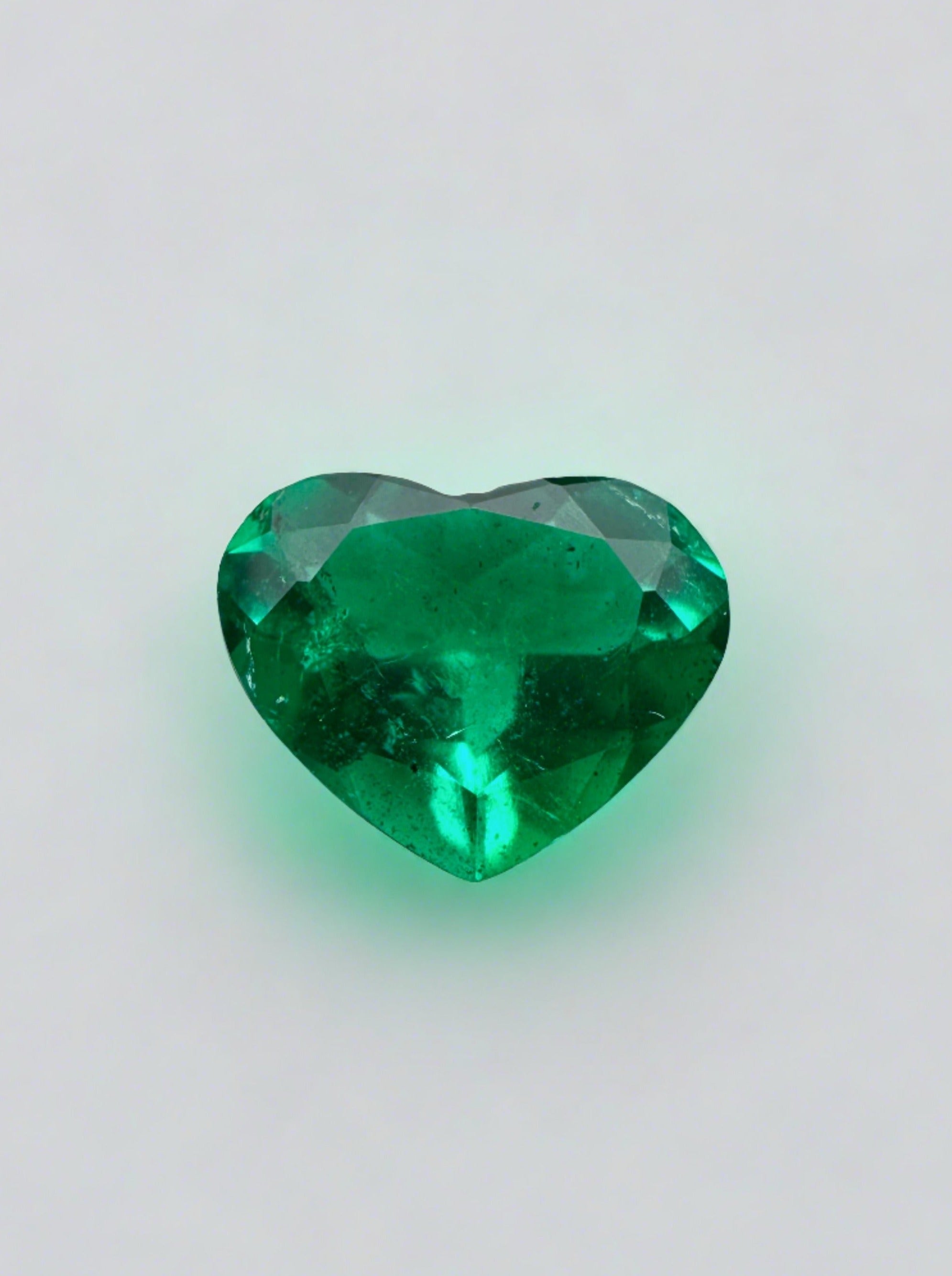1.55 Carat Vivid Muzo Green Natural Loose Colombian Emerald Heart Cut Gemstone - Perfect for Engagement Rings, Fine Jewelry & Luxury Gifts