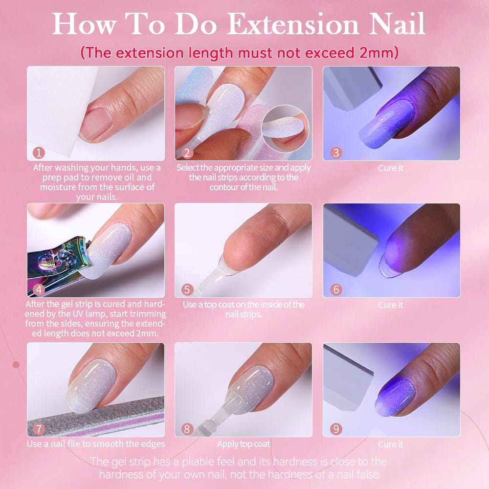 20-Pack Semi Cured Gel Nail Strips Kit - Trendy Designs N041 & N060 - DIY Salon-Quality Manicure at Home for Parties, Weddings & Special Occasions