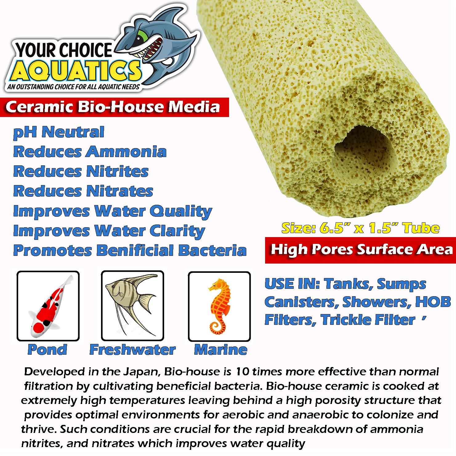 100pcs Premium Bacteria House Bio Filtration Media - High-Efficiency Aquarium Filter Media for Sump, Canister Filters & Bakki Showers | Ideal for Koi Ponds, Aquaculture & Trickle Filtration Systems | Improves Water Quality & Fish Health