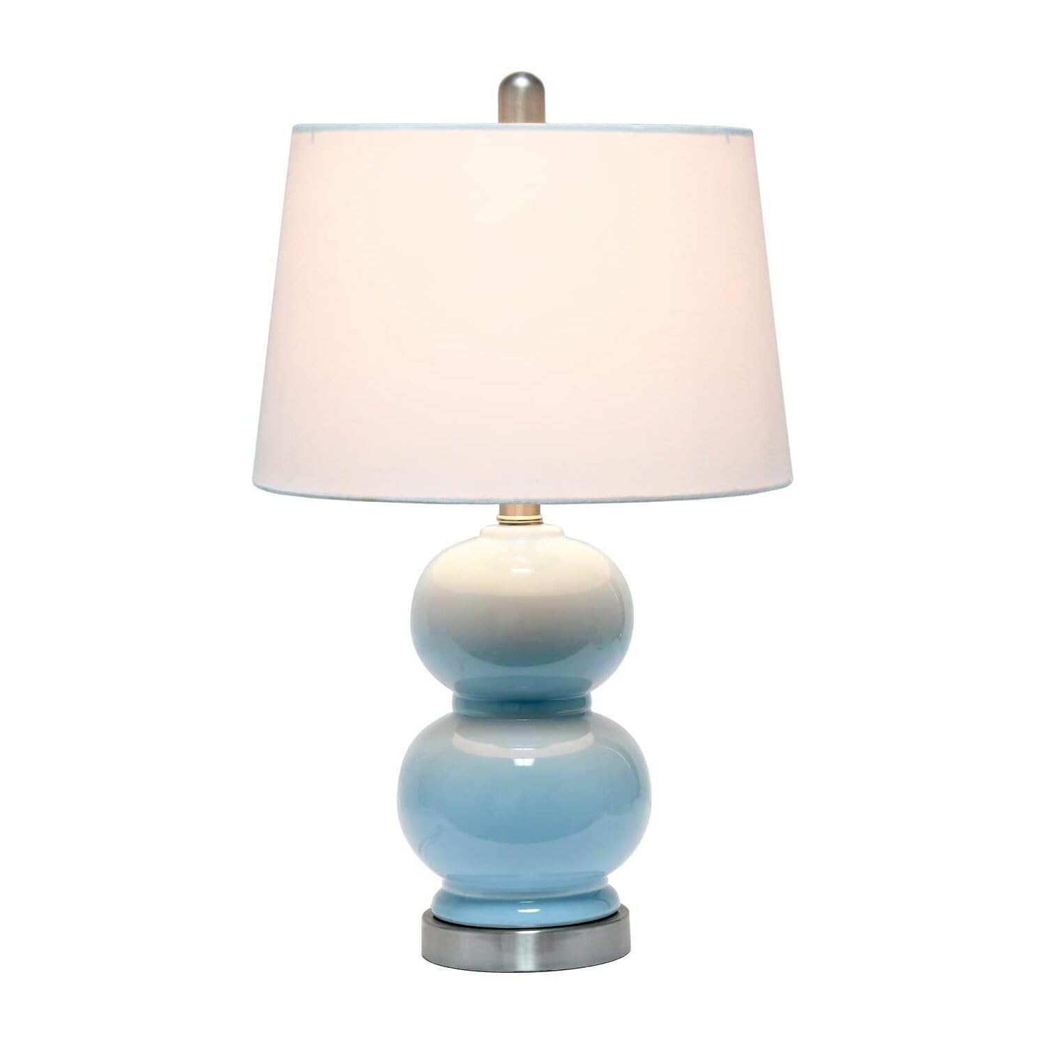 Modern Dual Orb Table Lamp with Fabric Shade - 13