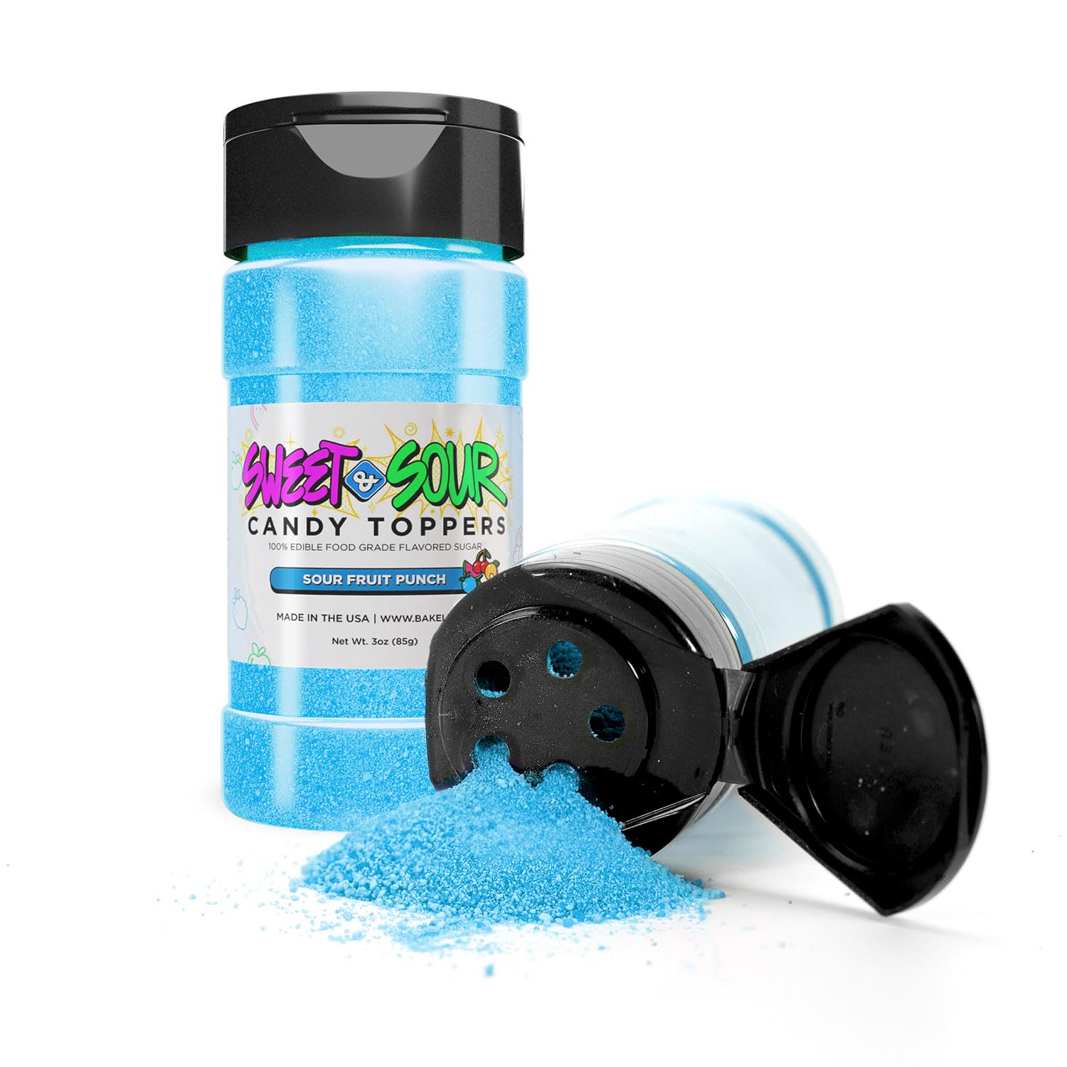 Sour Fruit Punch Candy Powder - Sweet & Sour Topping for Fruits, Desserts & Drinks (85g Shaker Jar) | Perfect for Baking, Cocktails & Party Snacks