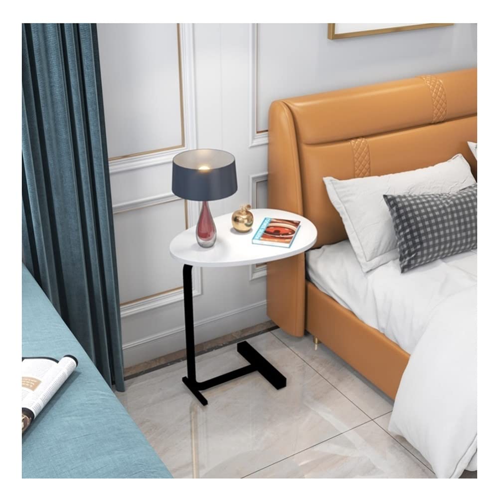 YAYADU Storage Basket Side Table - White End Table with Shelf for Living Room, Bedroom, Office - 45x30x60cm Sofa Side Table, Nightstand, Bedside Table - Perfect for Organizing Magazines, Remote Controls & Decor Items