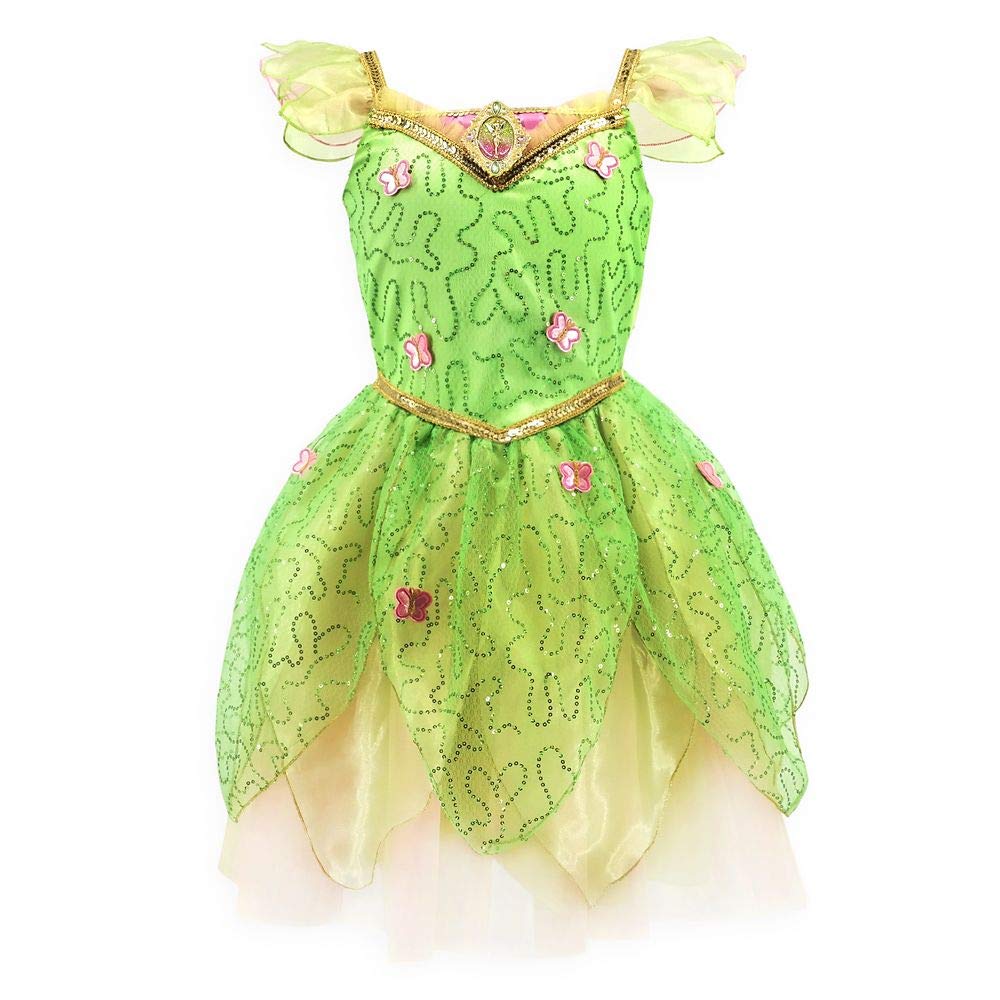 Disney Tinker Bell Costume for Girls - Official Peter Pan Fairy Dress with Wings & Wand | Perfect for Halloween, Cosplay & Dress-Up Parties