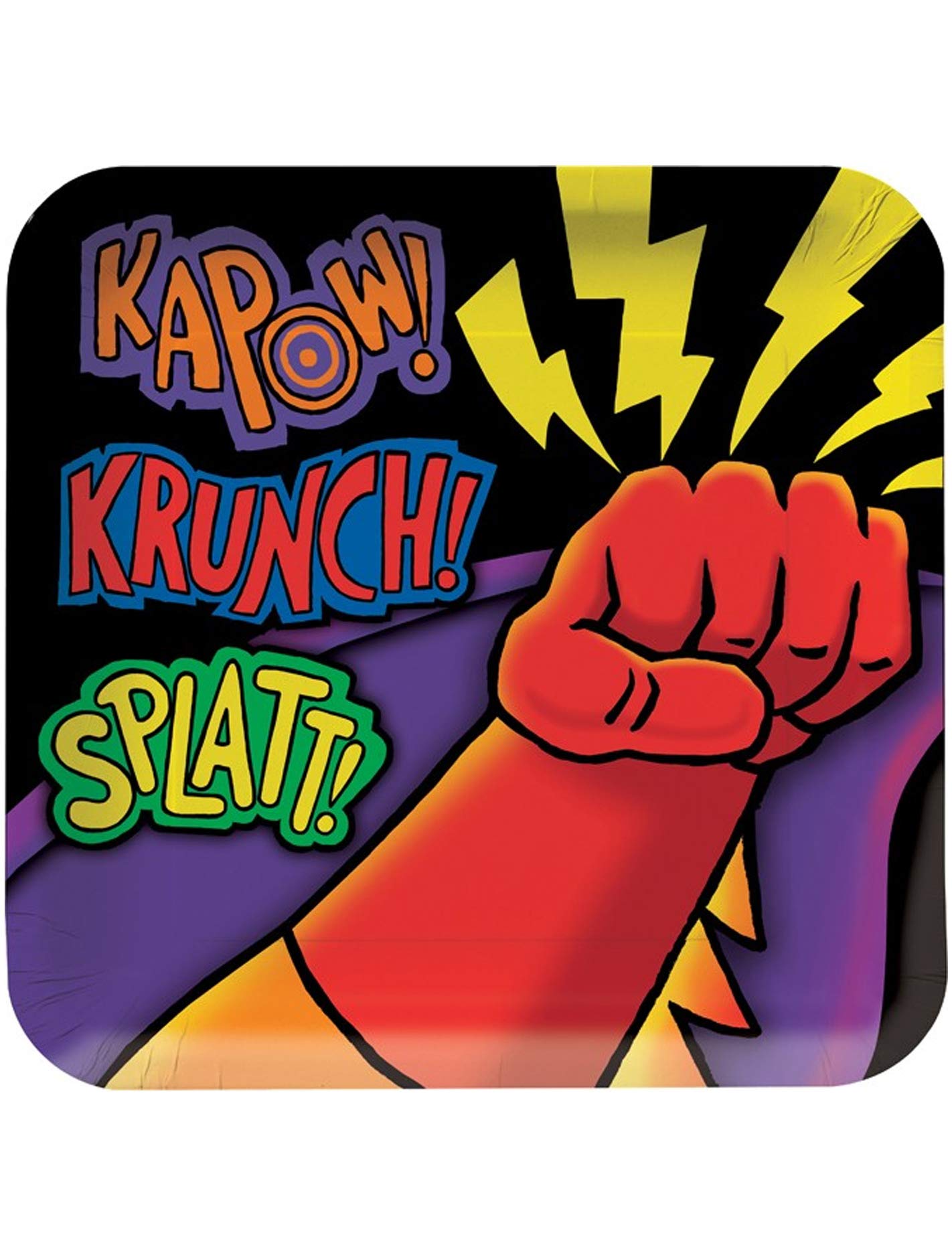 8-Count Square Paper Dinner Plates with Superhero Designs - Perfect for Kids Birthday Parties, Themed Events & Fun Family Gatherings
