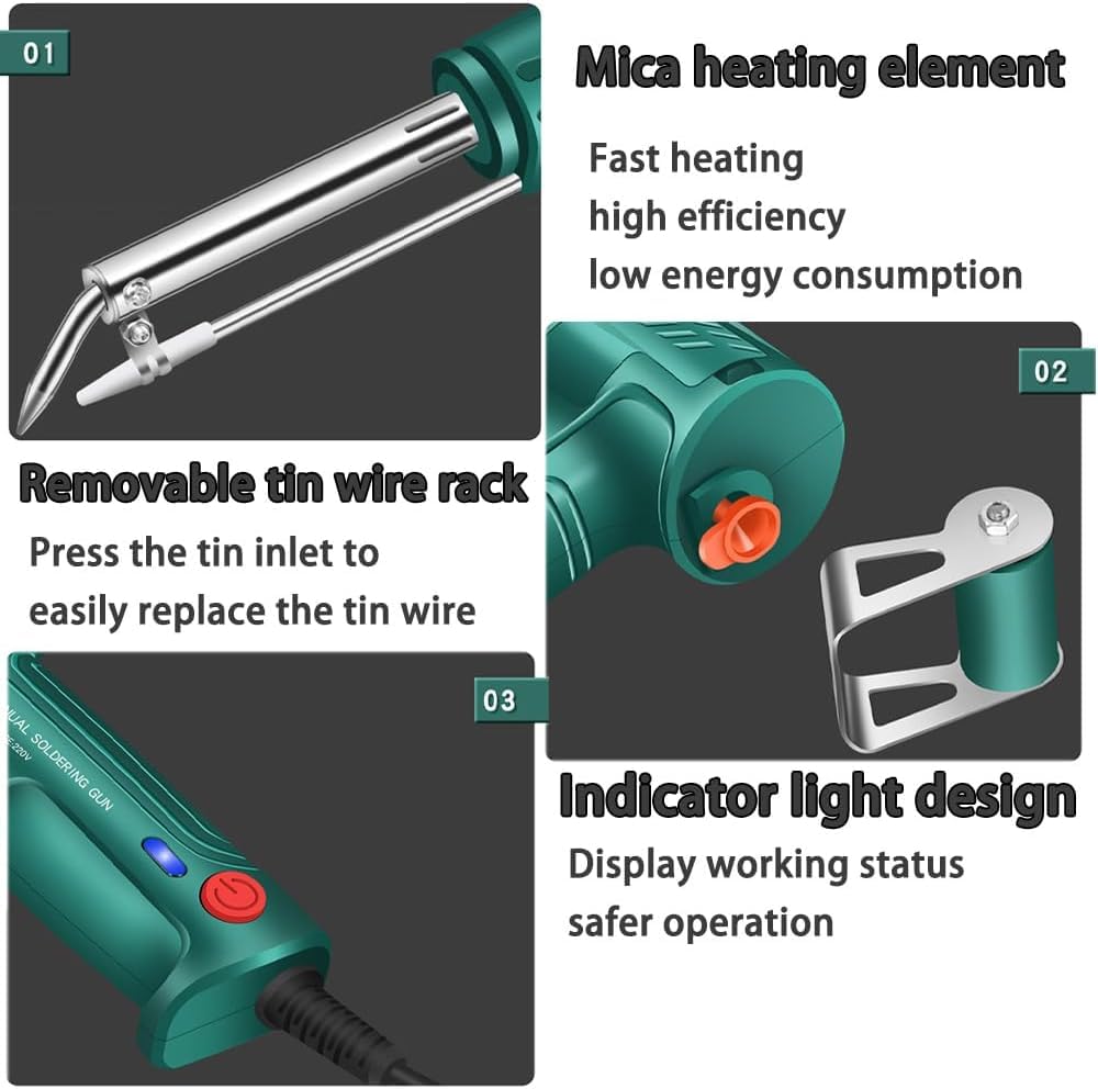 Professional Multi-Function Soldering Iron Kit with External Heating - Black | Electric Soldering Gun Set with Solder Wire | Perfect for Electronics Repair, DIY Projects & Home Improvement