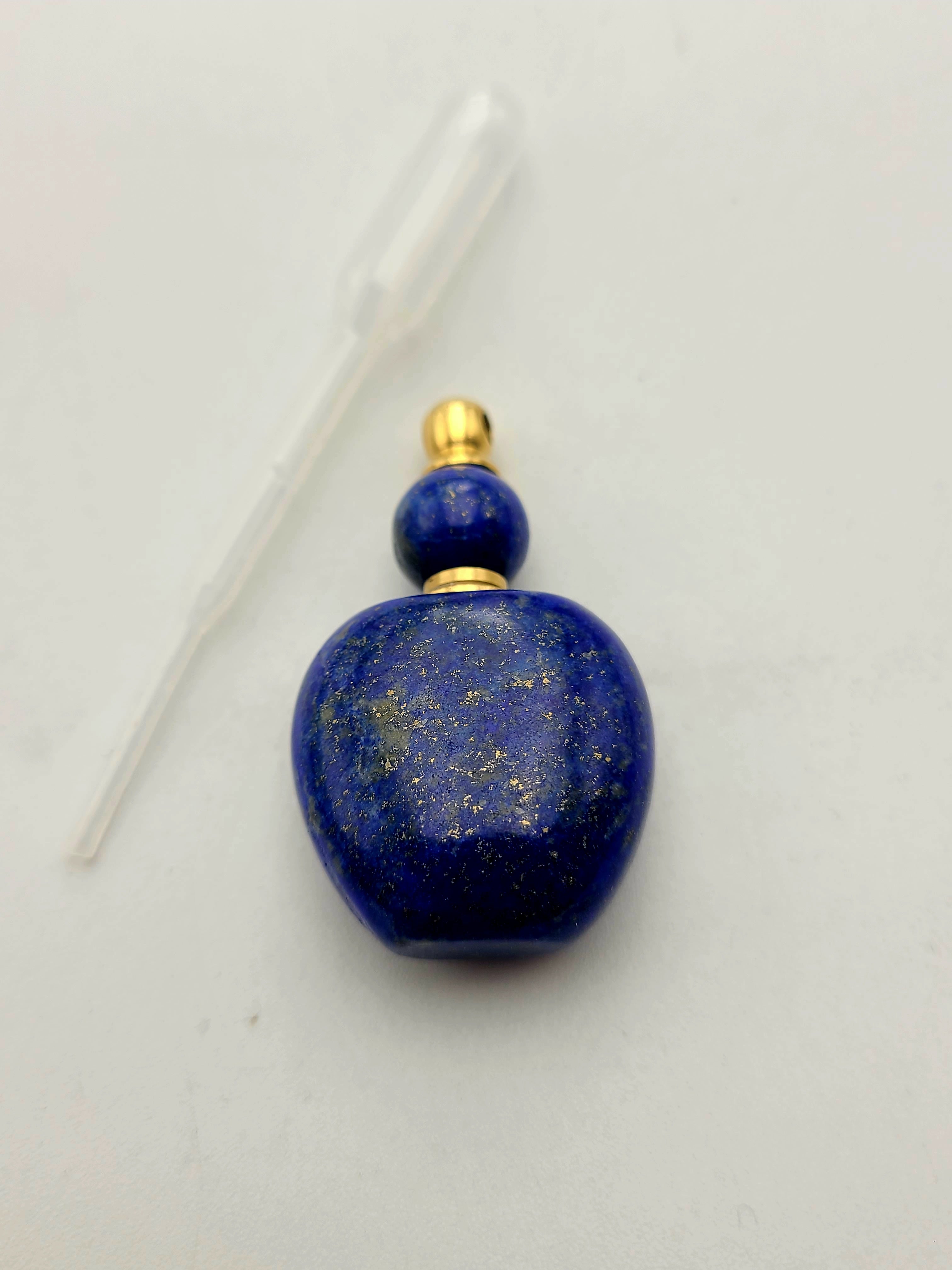 Lapis Lazuli Essential Oil Necklace - 24x40mm Aromatherapy Pendant for Stress Relief & Meditation | Perfect for Yoga, Spiritual Healing, and Daily Wear