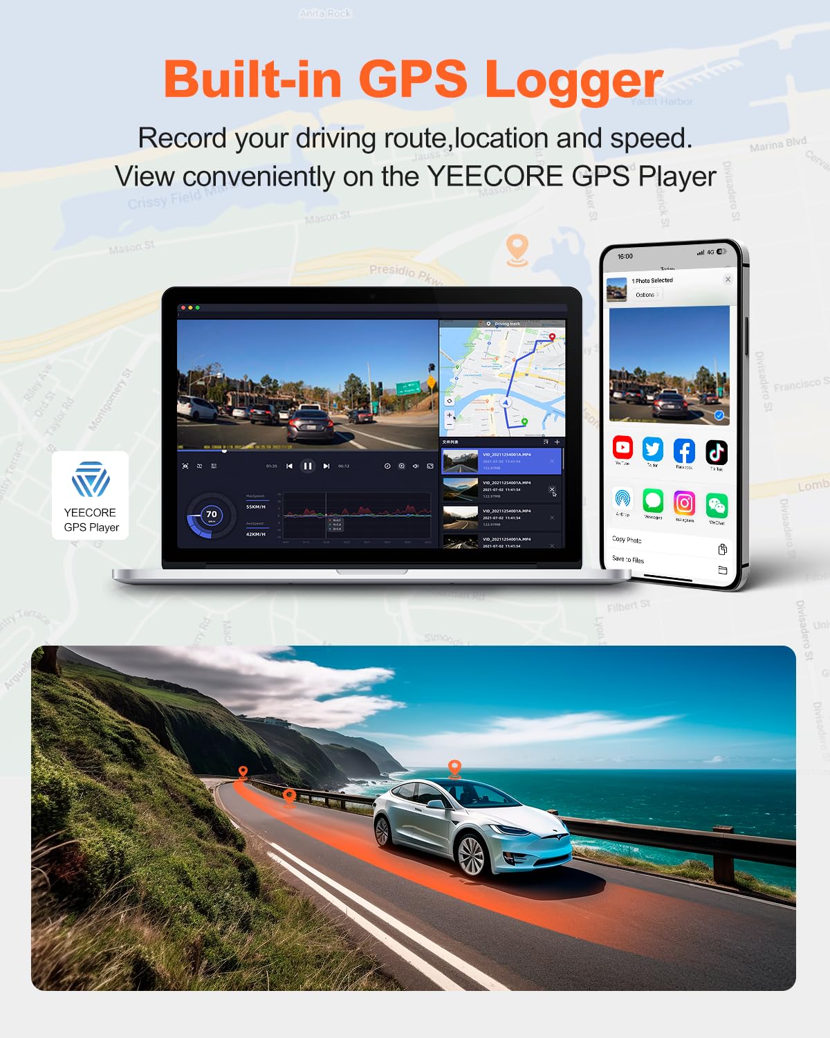 D21 4K Dash Cam with 5G WiFi & GPS - 3