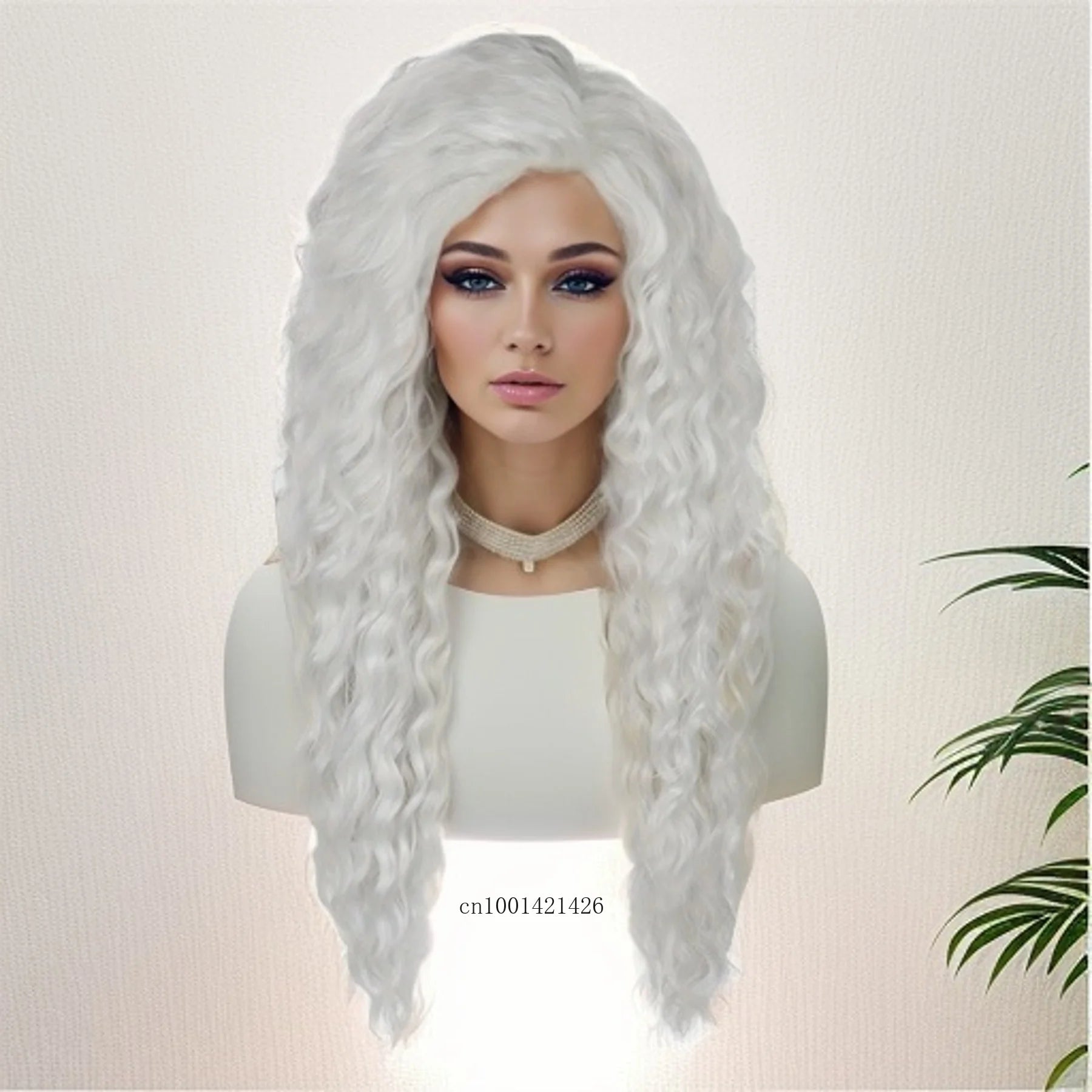 Ash Blonde Synthetic Long Curly Wig for Women - Fluffy Ombre Wavy Hairpiece for Costume, Carnival & Party | Everyday Wear & Cosplay