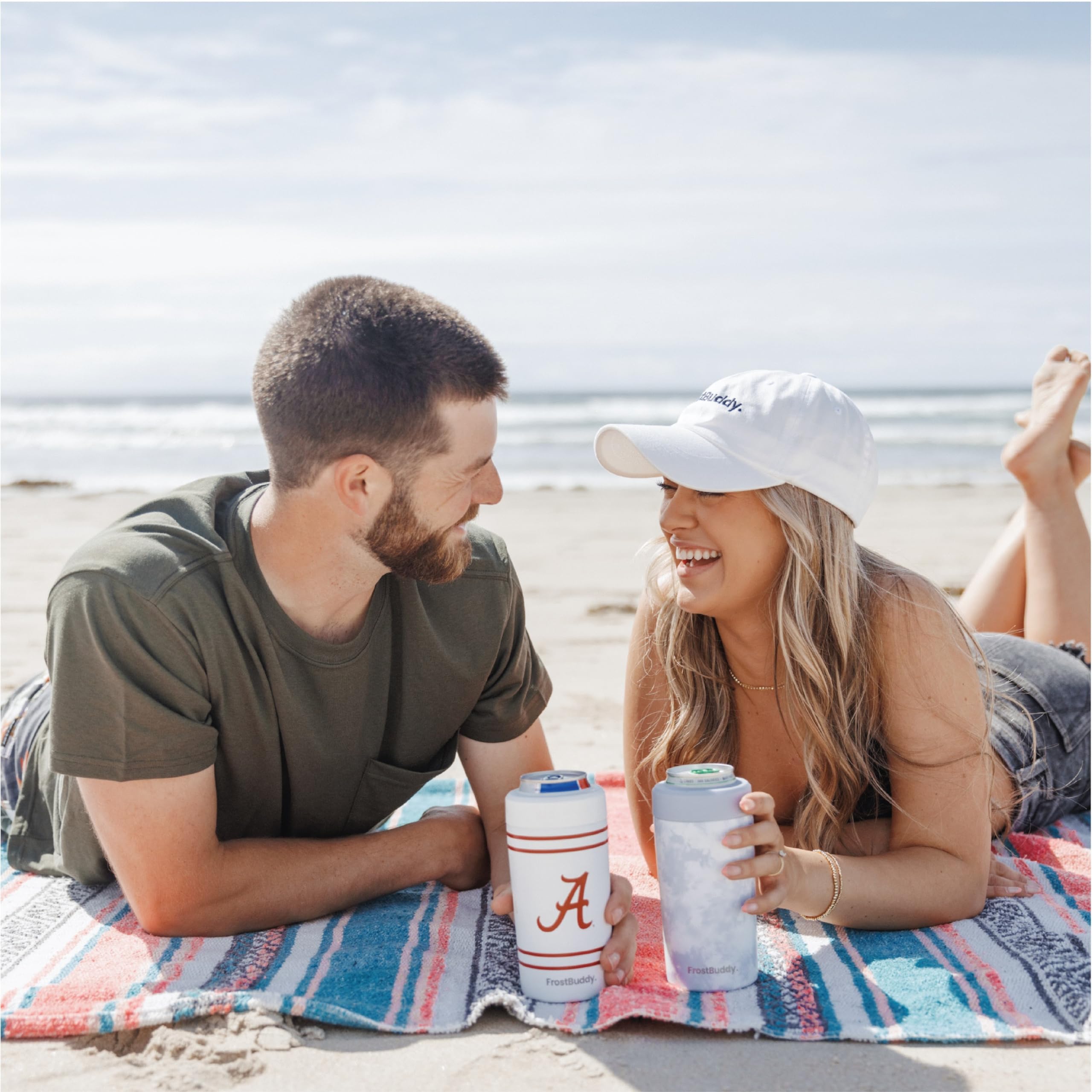 Frost Buddy Universal Stainless Steel Can Cooler - Fits 12 oz & 16 oz Regular & Slim Cans & Bottles - Perfect for Parties, Camping & Outdoor Adventures