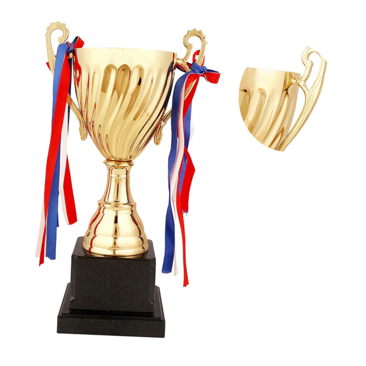 SWAYVES 3-Pack Customizable MVP Trophy Set - Soccer, Basketball & Tournament Awards with Medals - Perfect for Sports Competitions, School Events & Championship Ceremonies