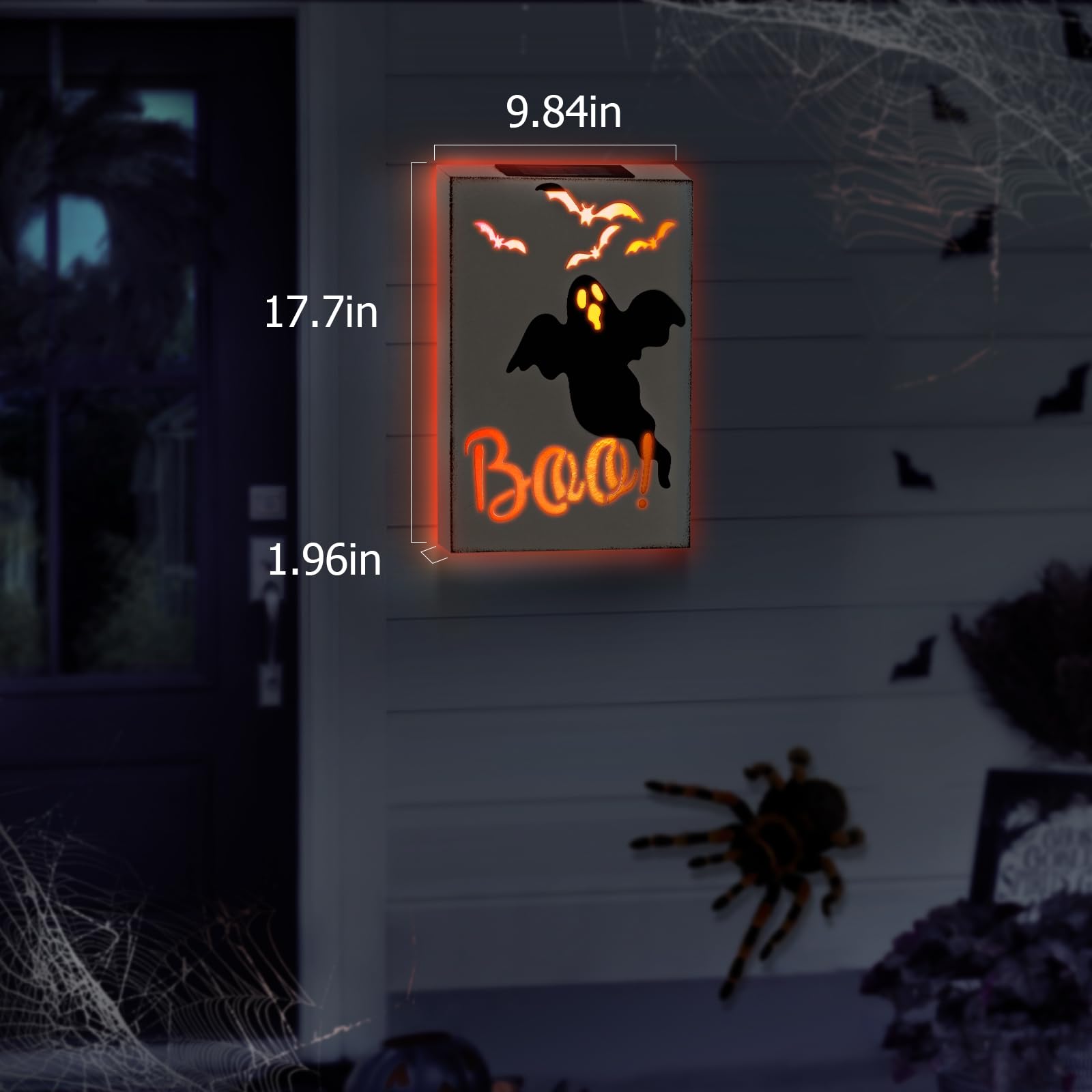 Solar-Powered Halloween Ghost Wall Lights - Outdoor Halloween Decor for Patio, Lawn, Yard - Scary Halloween Solar Lights for Home & Garden - Perfect for Halloween Parties & Spooky Nighttime Ambiance