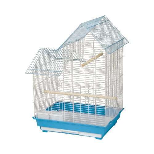 King's Cages ES 2016 H House Top Bird Cage for Finches, Lovebirds & Canaries - Durable Black Birdcage with Playtop for Small Birds - Perfect for Home, Office or Aviary Use
