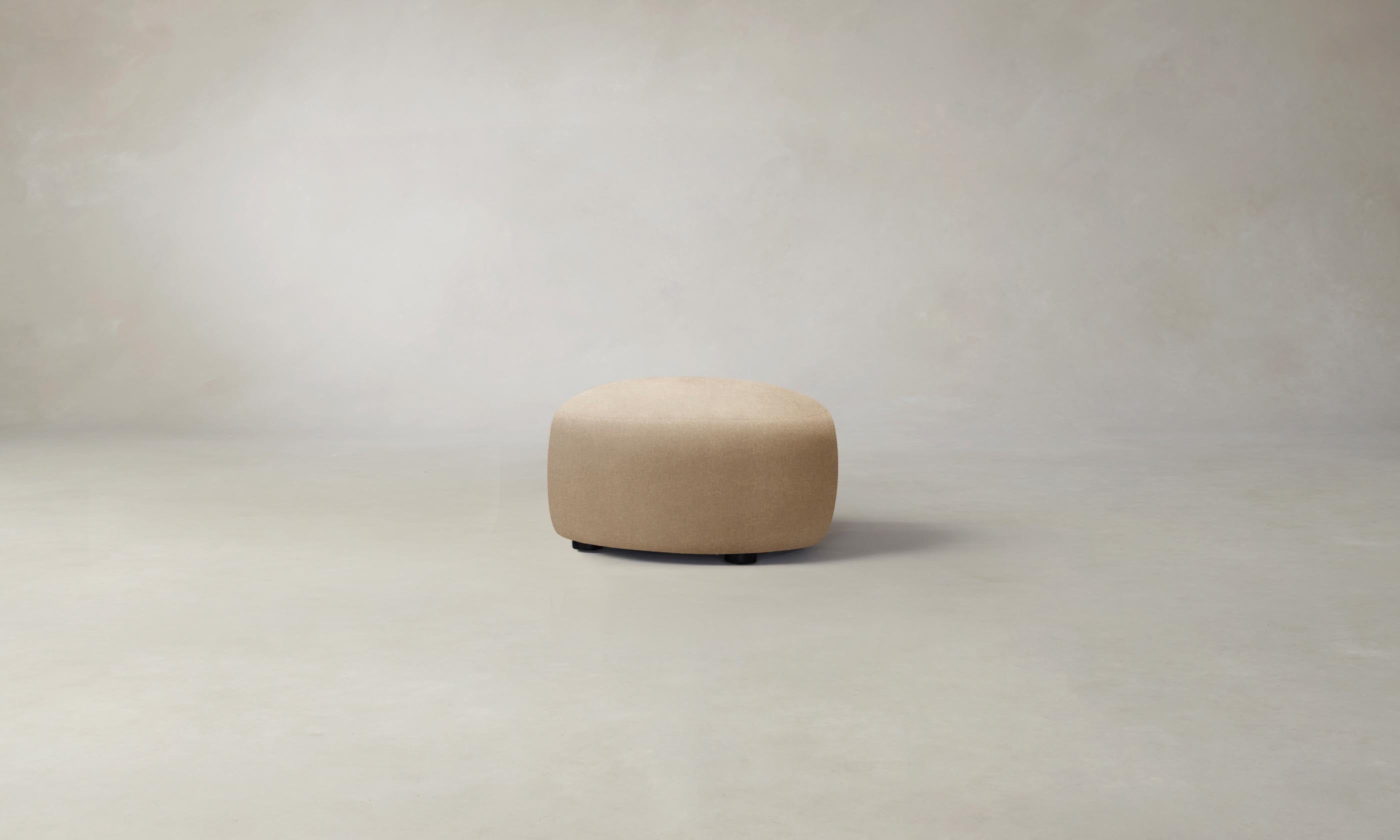 Premium Mohair Almond Chelsea Ottoman - Stylish Footrest & Extra Seating for Living Room, Bedroom, or Office - Soft & Durable Home Decor Accent