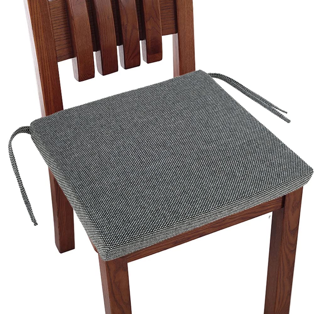 40x40cm Square Stool Cushions - Removable Memory Foam Seat Pad with Ties - Waterproof Outdoor Garden & Patio Furniture Cushion - Perfect for Chairs, Benches, and Stools (Grey)