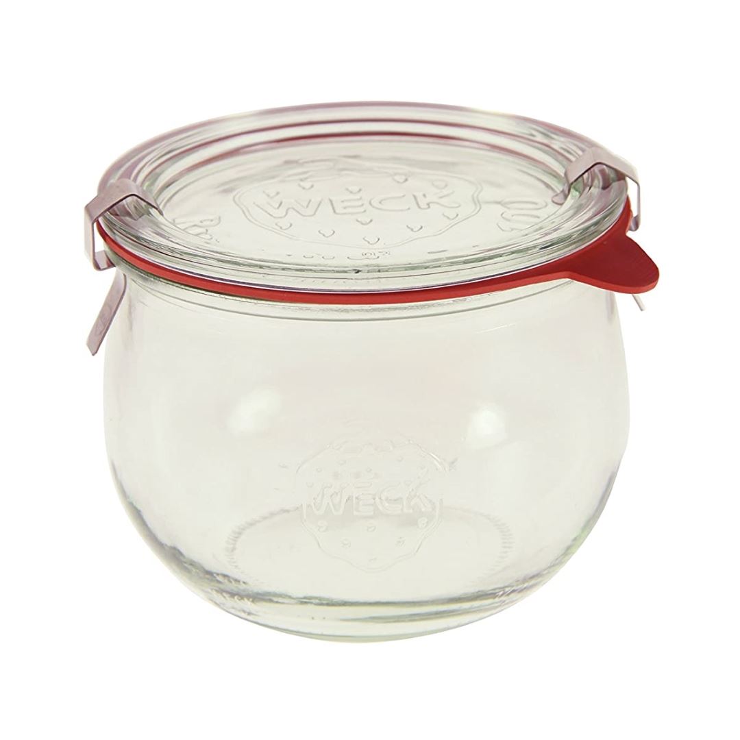 Weck 744 Tulip Jar 580ml (19.6 Oz) - Airtight Glass Canning Jar for Preserves, Jams & Pickles - Perfect for Home Canning, Pantry Storage & DIY Gifts