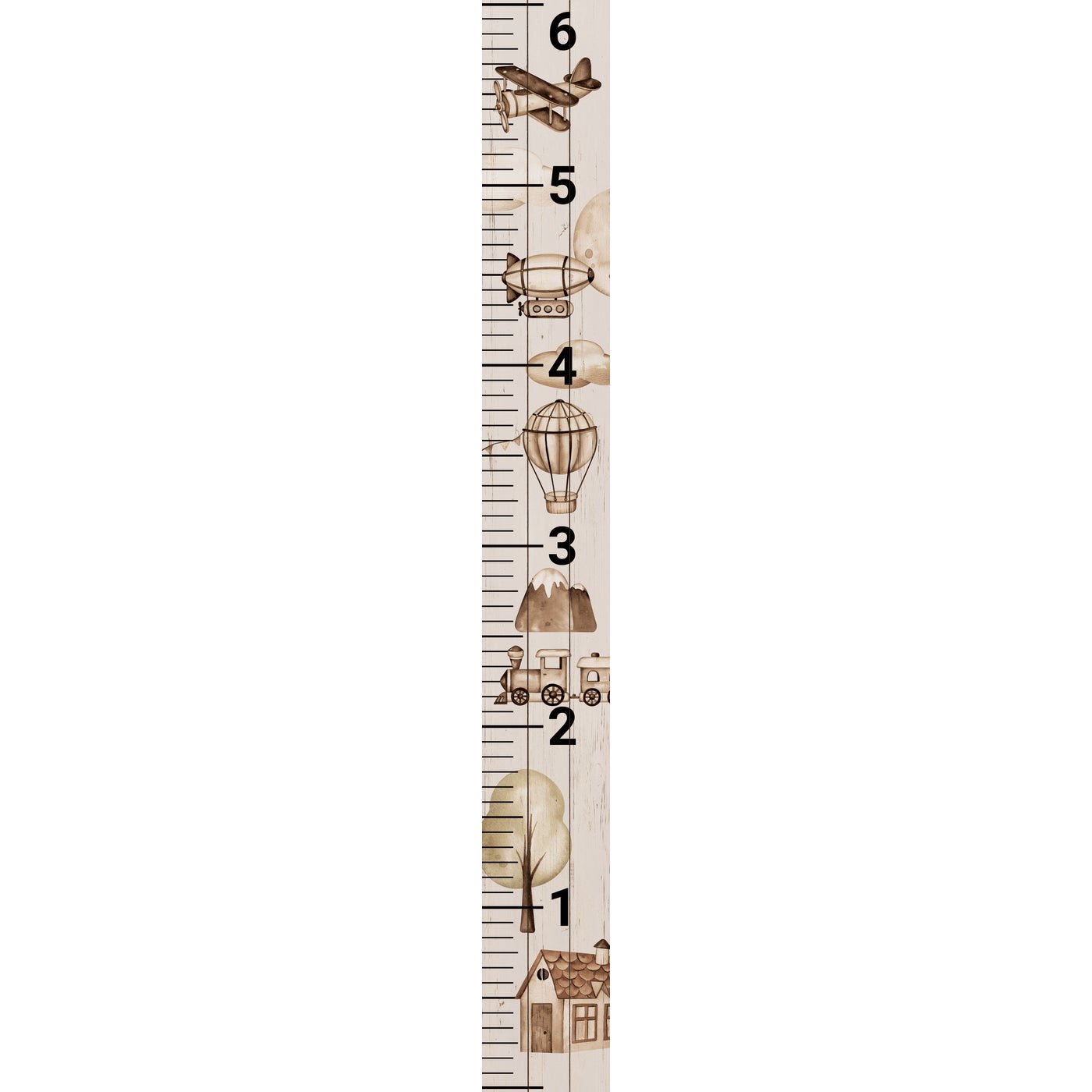 Airplane Themed Wooden Growth Chart Wall Ruler - Kids Room Decor, Nursery Measurement Tool for Height Tracking - Perfect for Baby Showers & Children's Bedrooms