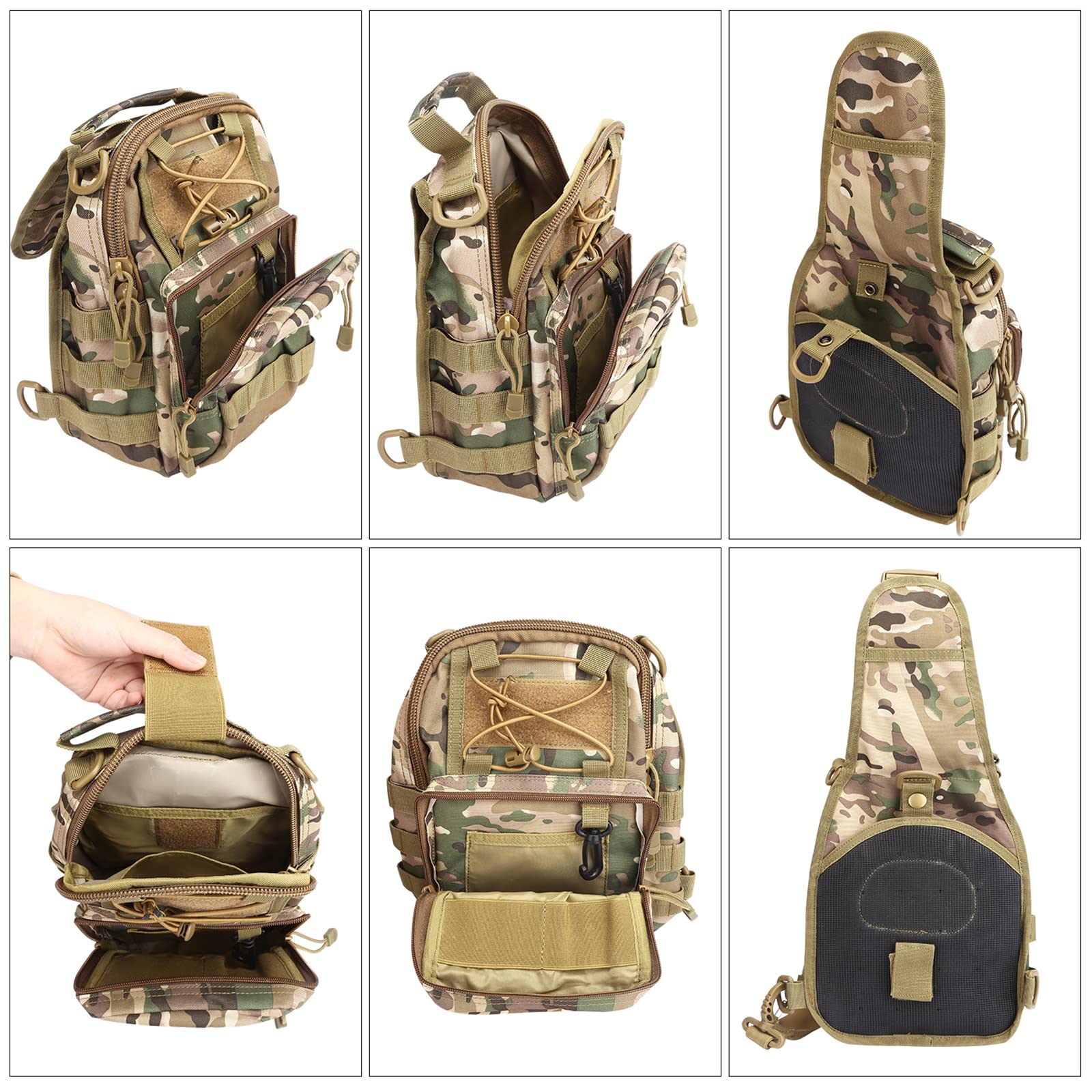 G4Free Tactical Backpack - Durable Military Sling Shoulder Bag for Outdoor Sports, Hiking, Camping & Everyday Carry - Waterproof EDC Backpack for Men & Women