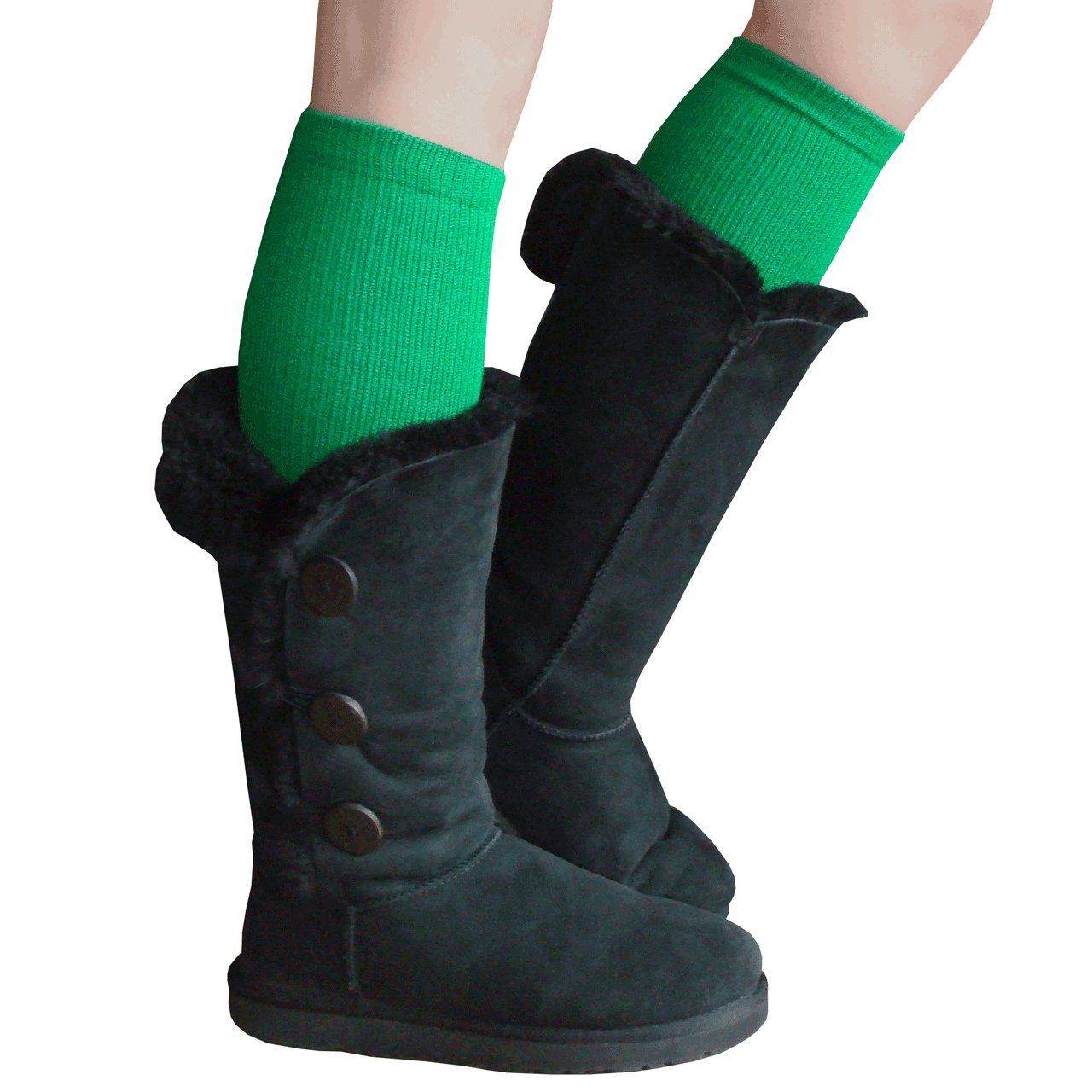 Chrissy's Women's Thick Solid Knee High Socks - Warm Winter Socks for Women, Cozy Knit Over The Knee Socks for Cold Weather, Perfect for Boots, Snow Days and Indoor Lounging
