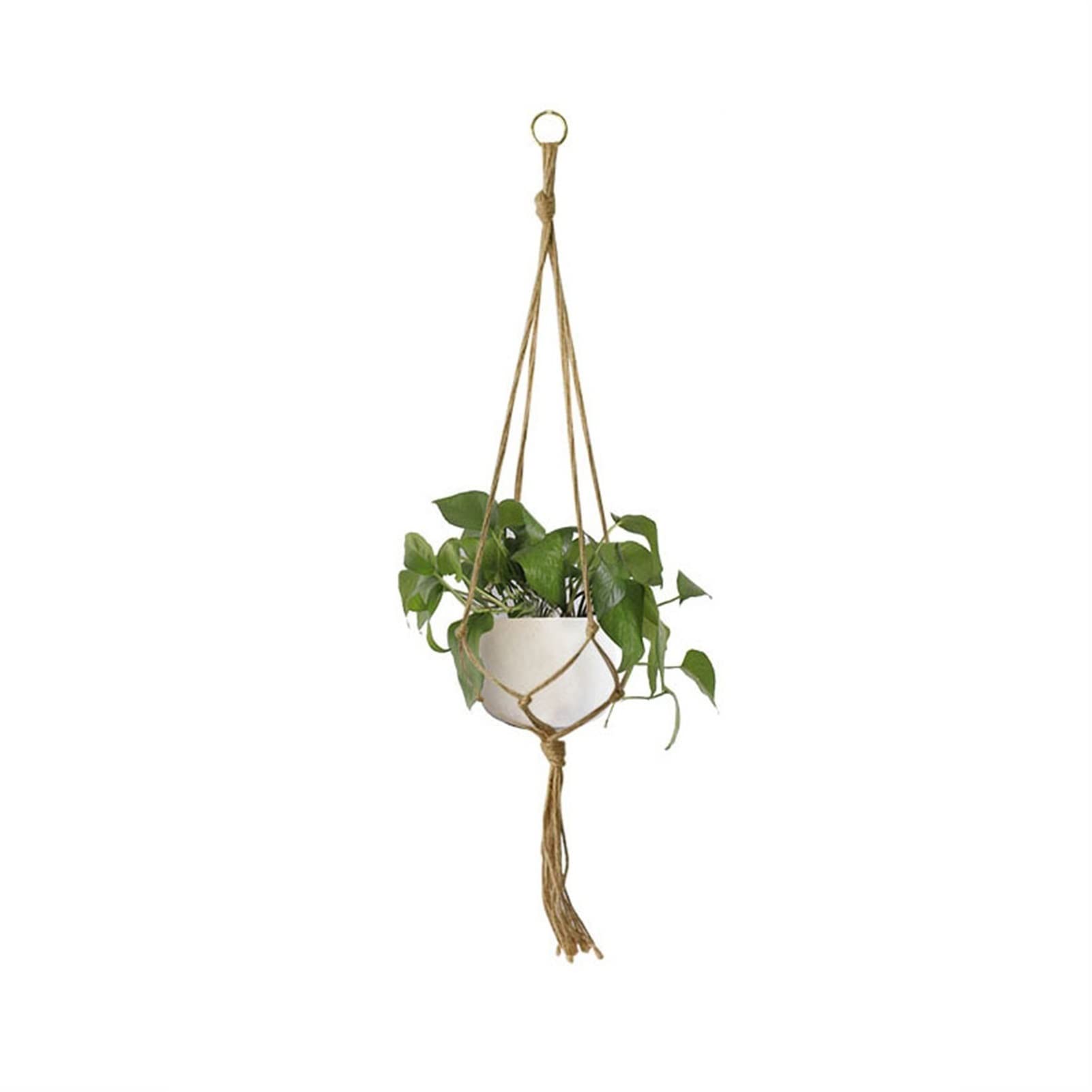 Handmade Macrame Plant Hanger - Yellow 90cm Flower Pot Holder for Wall & Ceiling Decor, Indoor Outdoor Garden Planter Basket - Perfect for Boho Home, Patio, Balcony & Courtyard Decoration