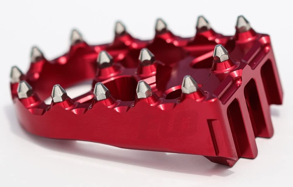Flo Motorsports HDBP-805-TIP RED Replacement Motorcycle Pedals - Shift Lever & Brake Arm Set (Red) - Perfect for Off-Road Bikes, Dirt Bikes & ATV Riding Accessories
