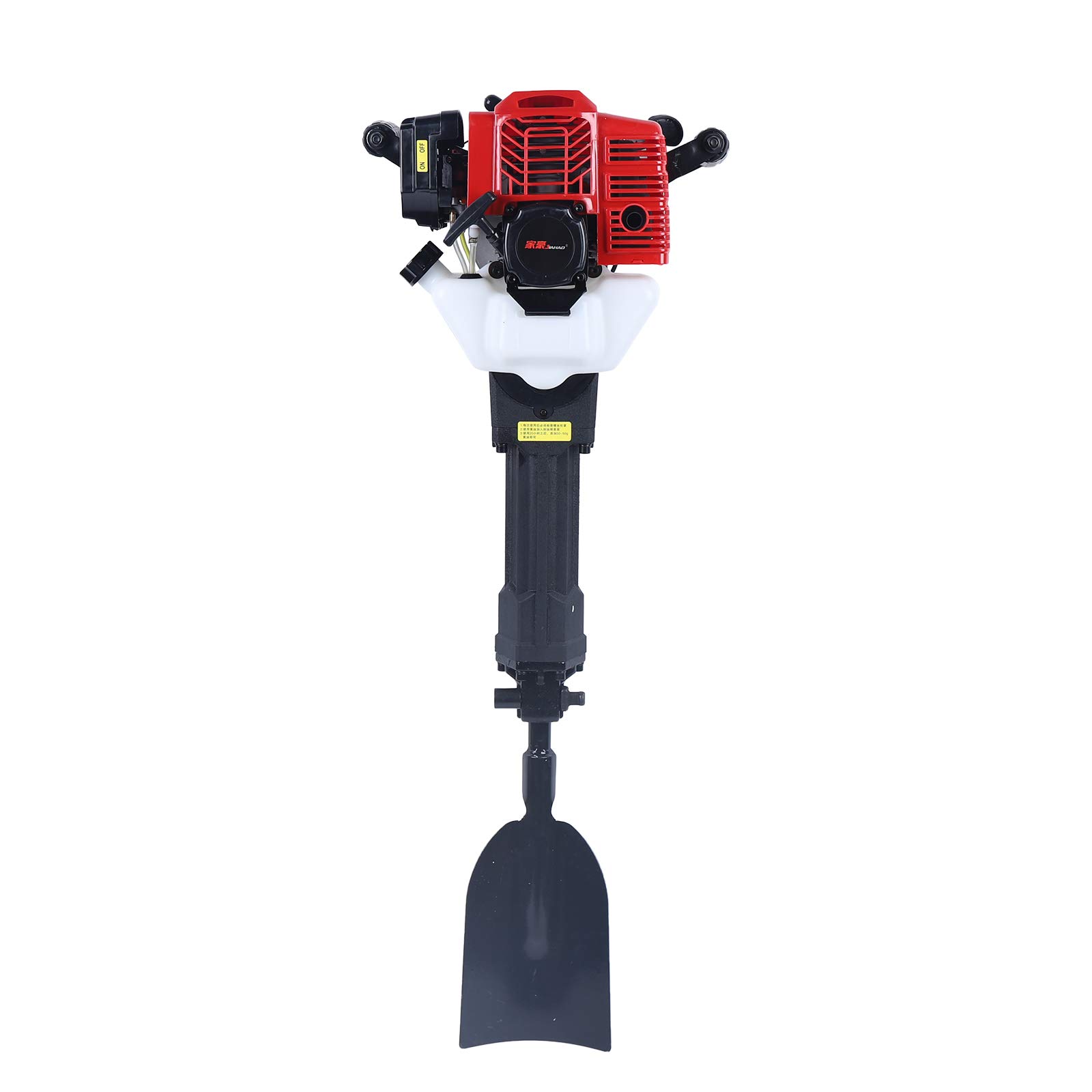 52CC 2-Stroke Gas Powered Handheld Trencher Digger Machine - 6500RPM High Power Garden Tree Digger, Excavator & Soil Cultivator with Shovel - Air-Cooled Single Cylinder Engine for Tree Planting, Landscaping & Yard Work (Black & Red) - Perfect for DIY Garden Projects, Trenching & Agricultural Use