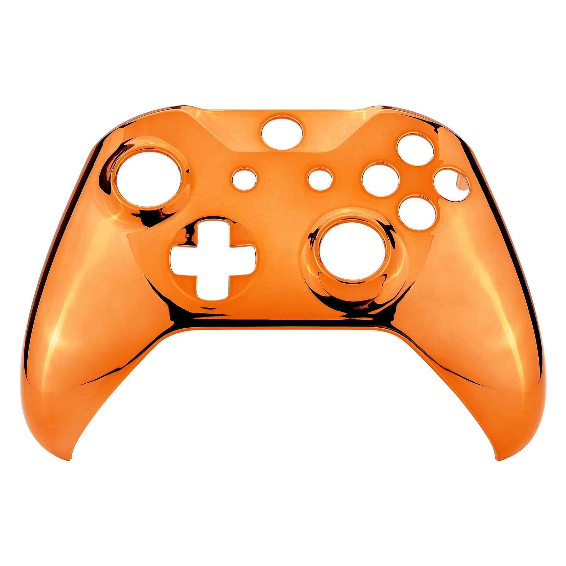 eXtremeRate Chrome Orange Front Housing Shell Faceplate for Xbox One S & Xbox One X Controller (Model 1708) - Custom Replacement Cover for Enhanced Gaming Experience - Perfect for Gaming Enthusiasts & DIY Modders