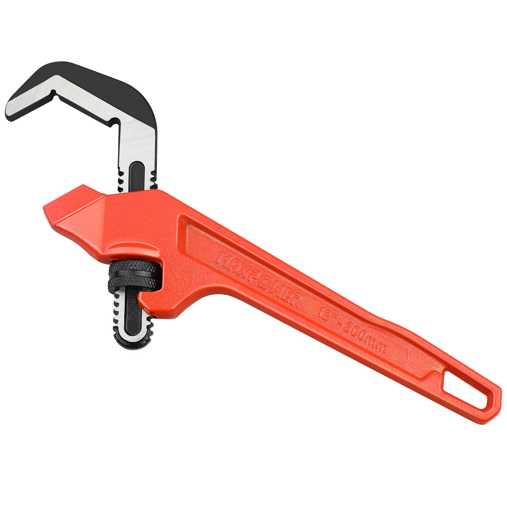 MAXPOWER 12 Inch Adjustable Offset Hex Wrench - Red Cast Iron for Automotive, Bicycle & Home Repair (Perfect for Tight Spaces & Hard-to-Reach Bolts)