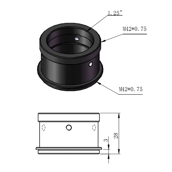 ZWO T2 to 1.25 Inch Adapter Holder for Telescope Eyepieces - Perfect for Astronomy & Astrophotography Accessories