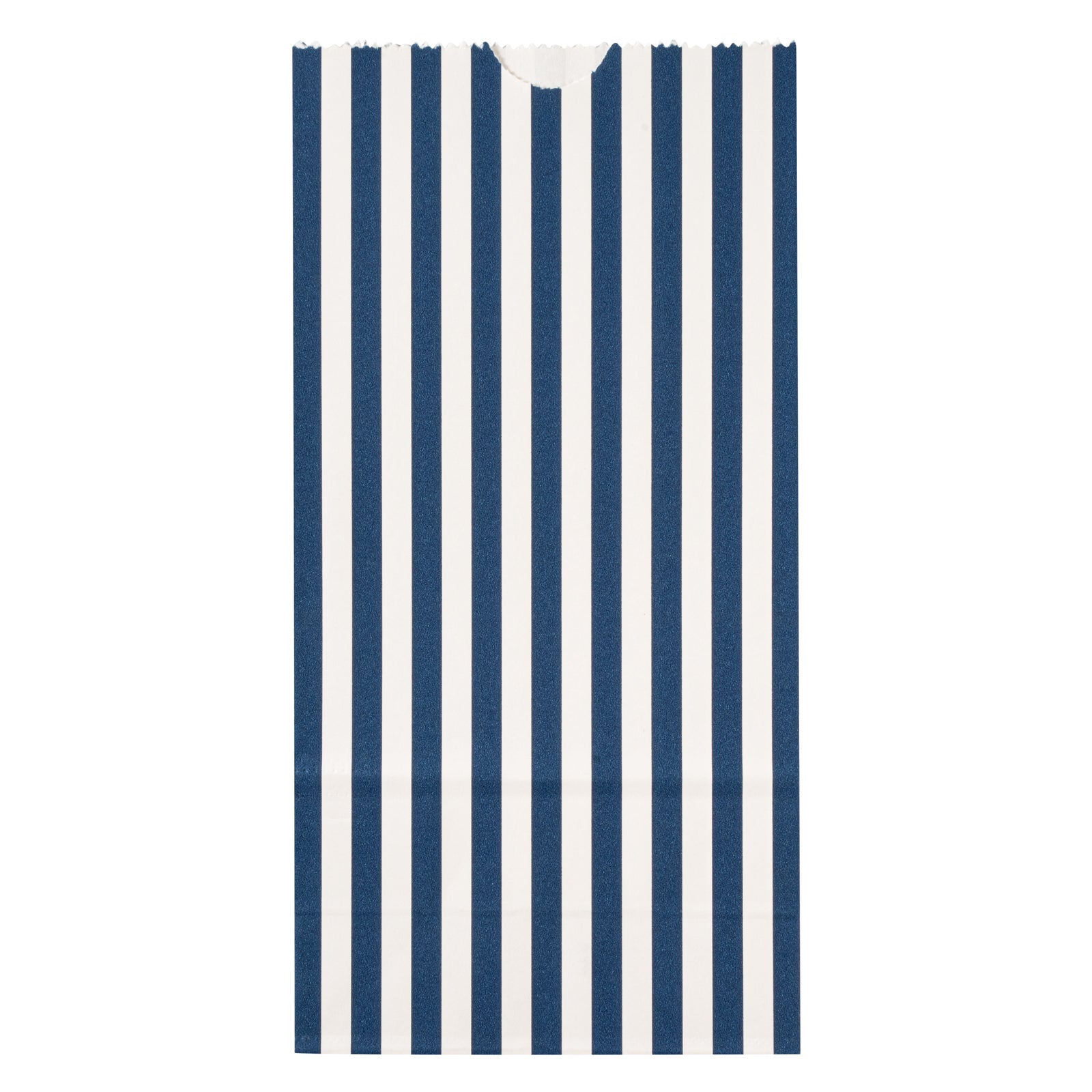 Premium Blue and White Striped Paper Bags - 2 lb Capacity, 4.25