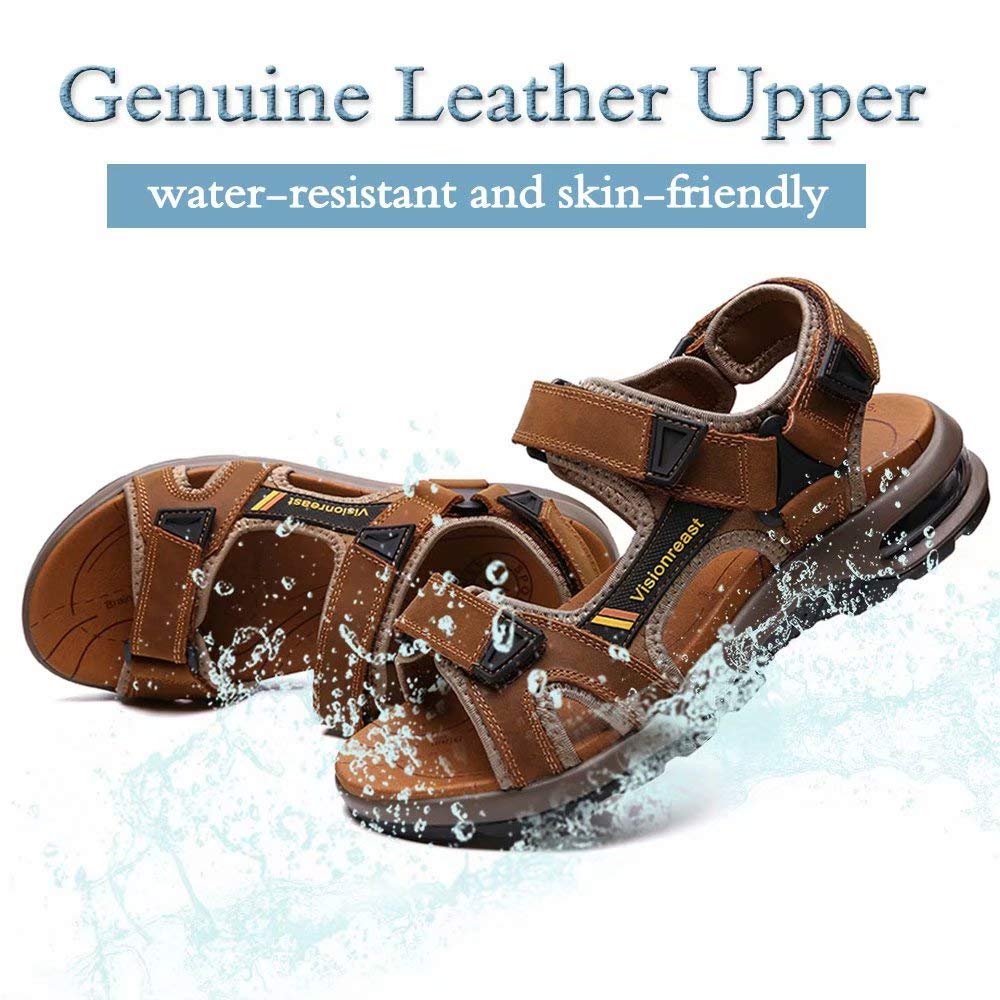Visionreast Men's Athletic Sandals - Open Toe Hiking & Outdoor Sandals with Non-Slip Air Cushion - Sport Casual Beach Sandals for Walking, Travel & Water Activities