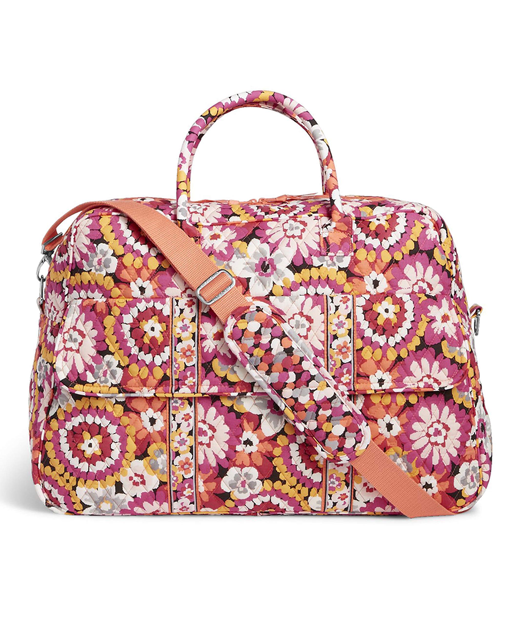 Vera Bradley Grand Traveler Tote Bag - Stylish Large Capacity Handbag for Women, Pixie Blooms Floral Print, Perfect for Work, Travel & Everyday Use