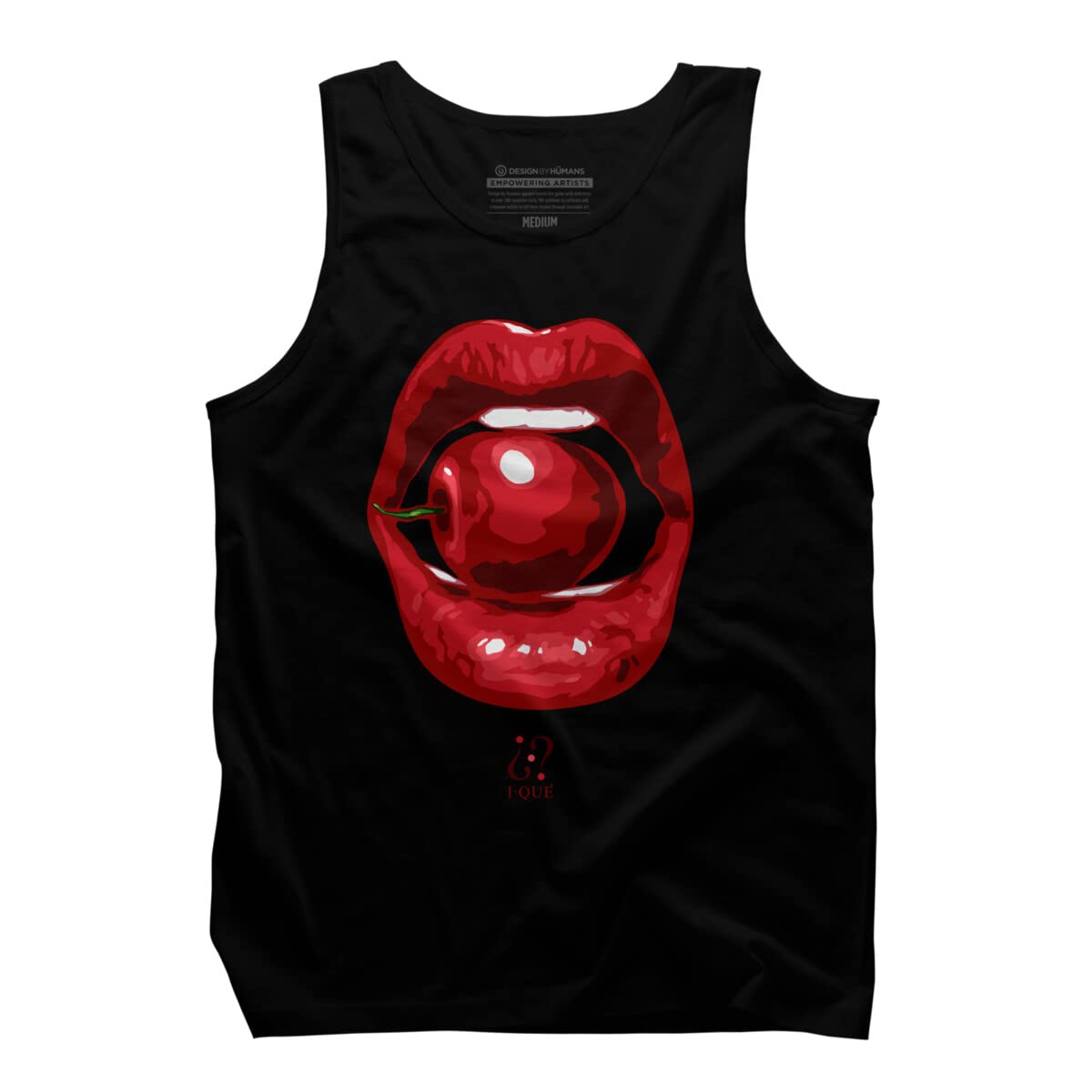 Exemi Cherry Lips Graphic Men's Tank Top | Soft Cotton Sleeveless Shirt for Casual Wear & Summer Outfits