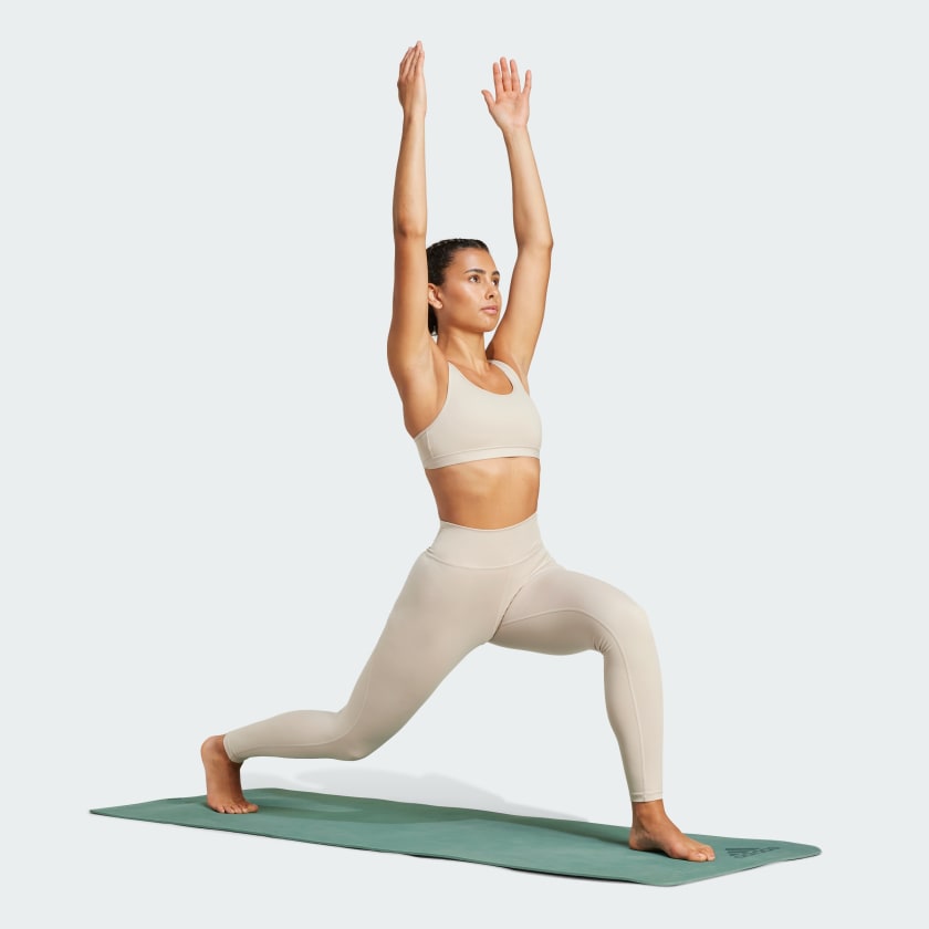 Adidas Women's All Me Essentials Beige Leggings - High Waisted Yoga Pants for Workout, Running & Lounge Wear