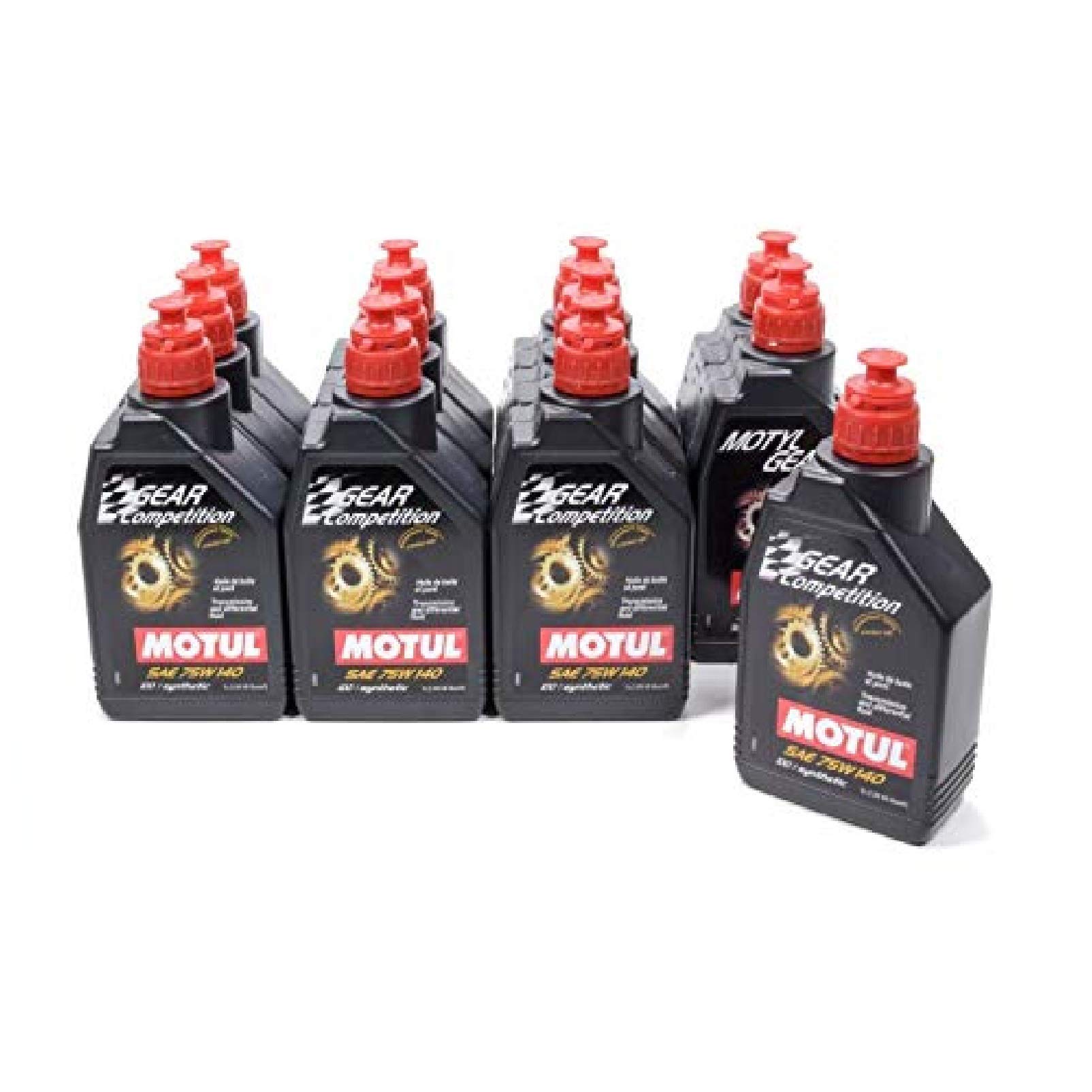Motul Gear Competition 75W-140 Transmission Fluid - 12 Pack (1 Liter Each) - High Performance Synthetic Gear Oil for Racing, Off-Road & Heavy-Duty Vehicles - Perfect for Manual Transmissions, Differentials & Transfer Cases