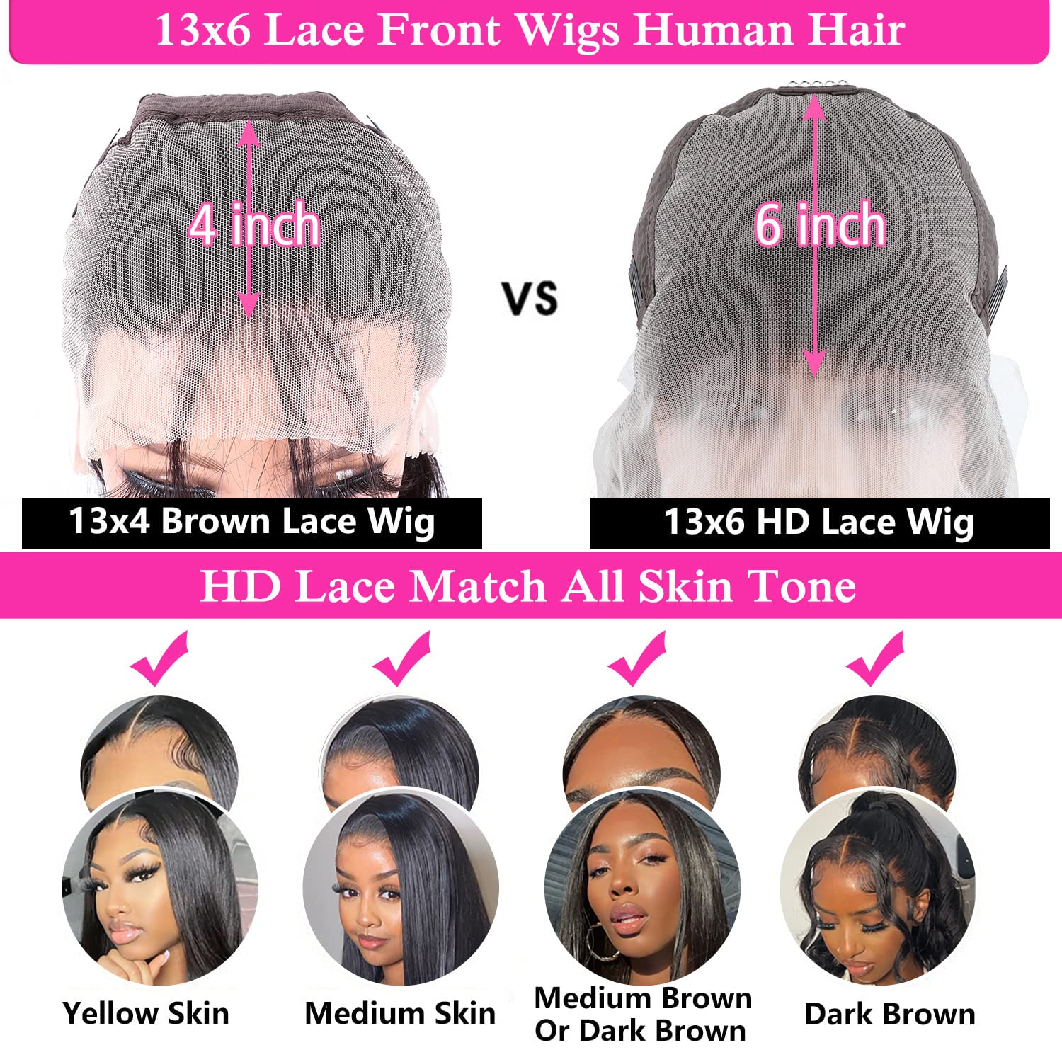 Mengkai 13x6 Straight Lace Front Wig Human Hair - Pre Plucked with Baby Hair, HD Transparent Lace, 180% Density, 30 Inch Glueless Wigs for Women - Perfect for Daily Wear, Cosplay, and Special Occasions