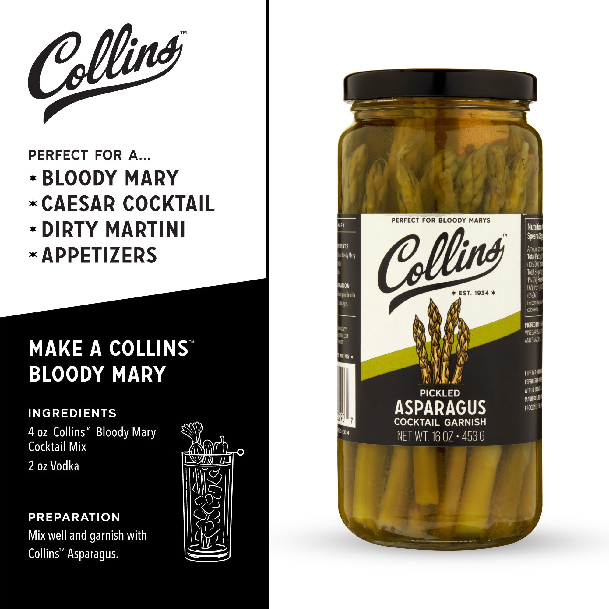 Gourmet Pickled Asparagus 16 oz Jar - Crispy & Flavorful Preserved Asparagus Spears - Perfect for Salads, Charcuterie Boards & Gourmet Gifts
