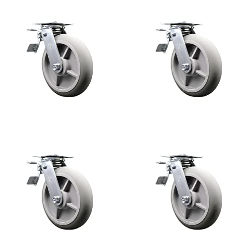 4 Swivel - Total Lock Brakes - Gray