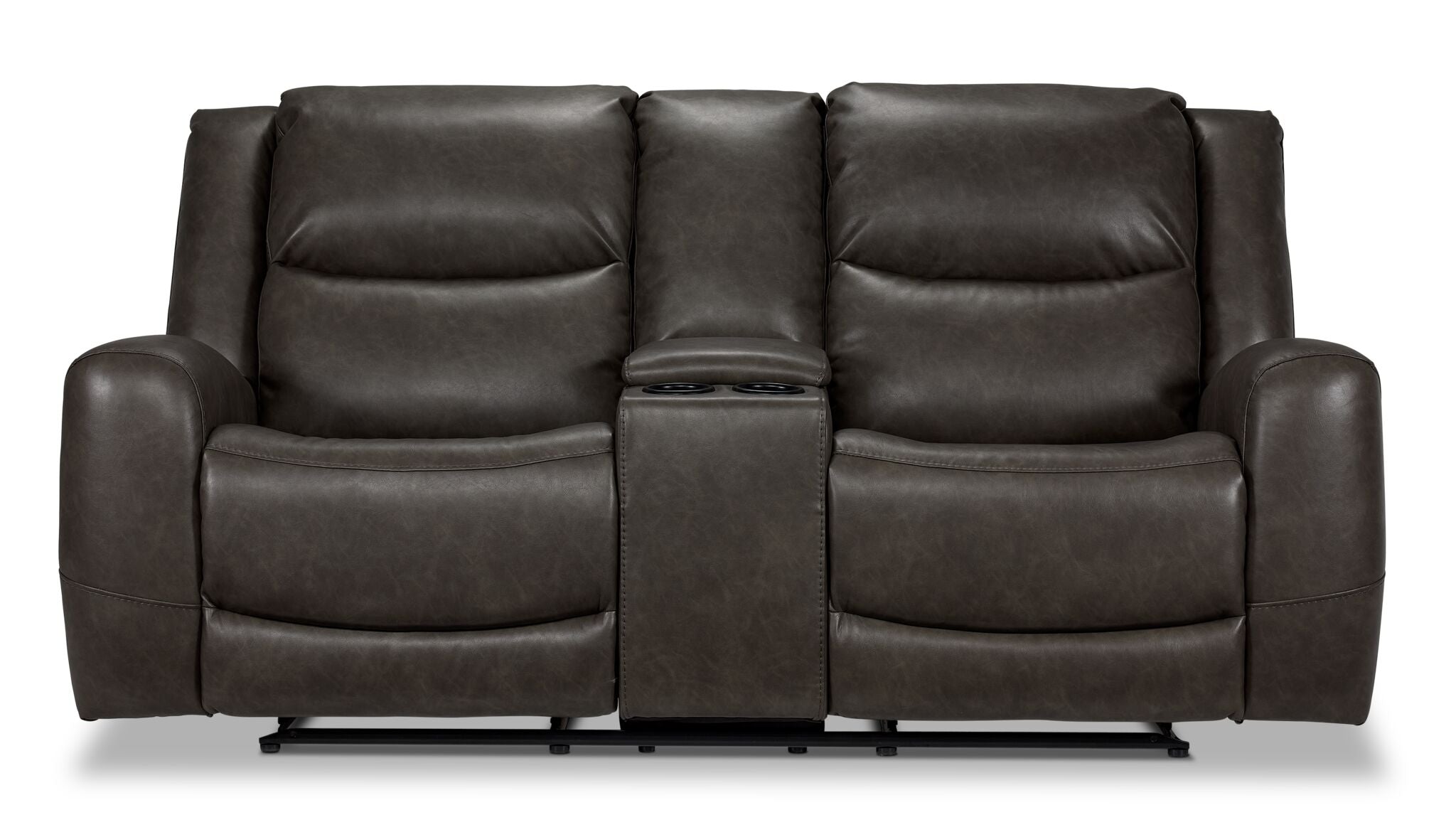 Copley Reclining Loveseat with Console in Slate - Modern Living Room Furniture for Small Spaces, Perfect for Apartments and Cozy Homes